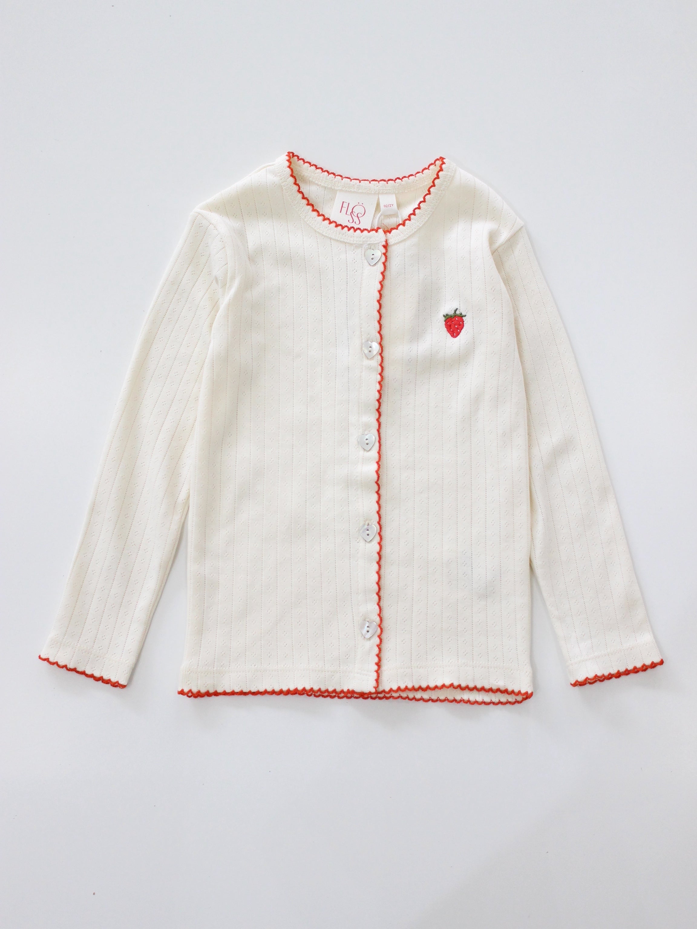 Flöss Flora Pointelle Cardigan Gentle Cream