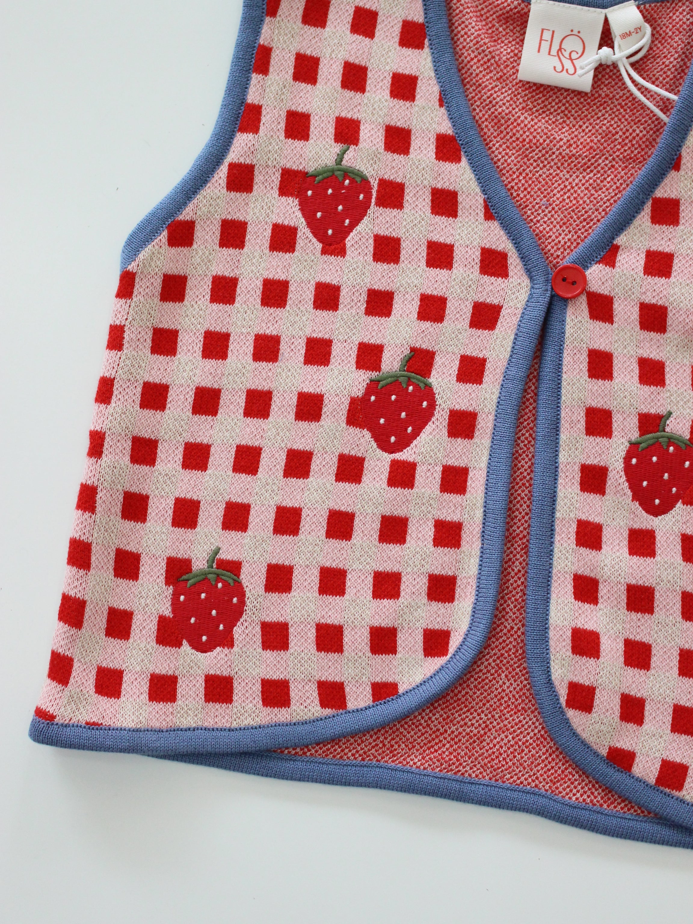 Flöss Hollie Vest Berry Red Gingham