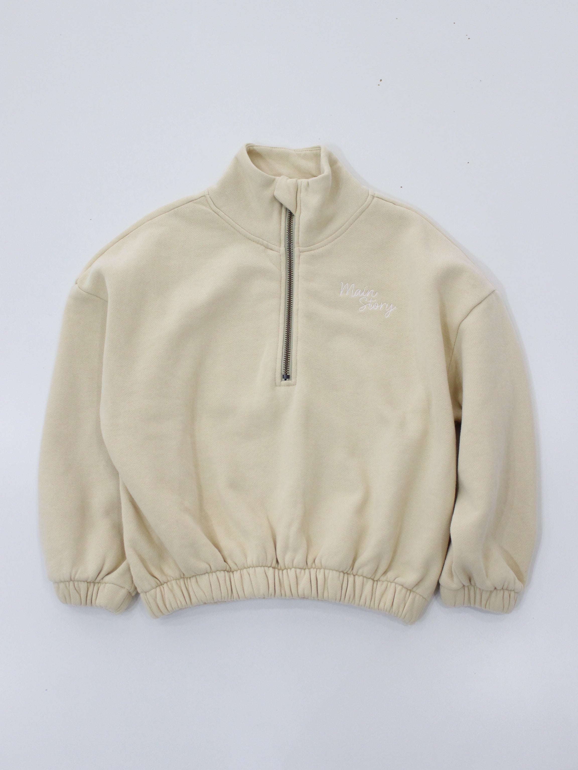 main story Half Zip Funnel Sweatshirt Tortilla