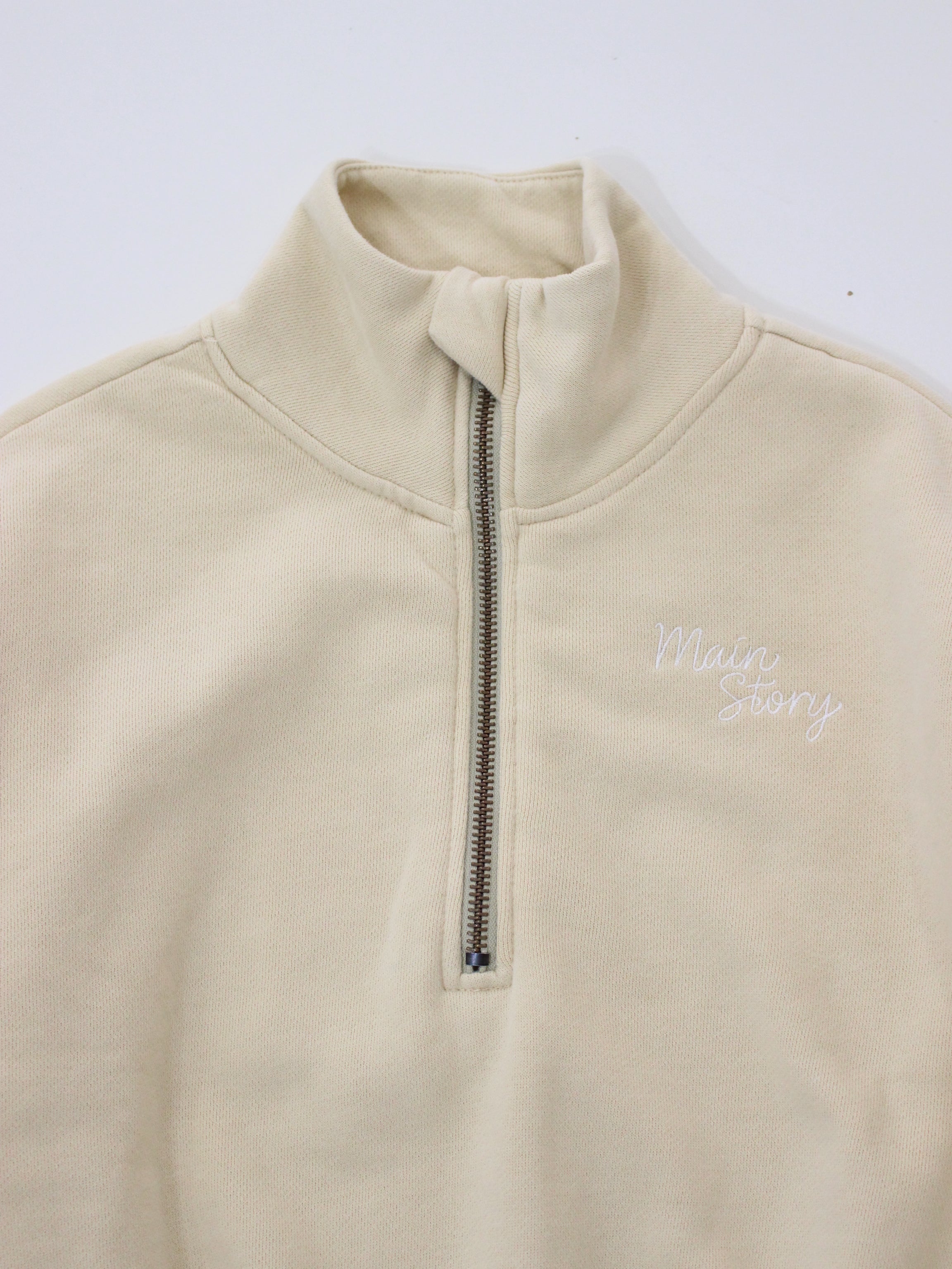 main story Half Zip Funnel Sweatshirt Tortilla