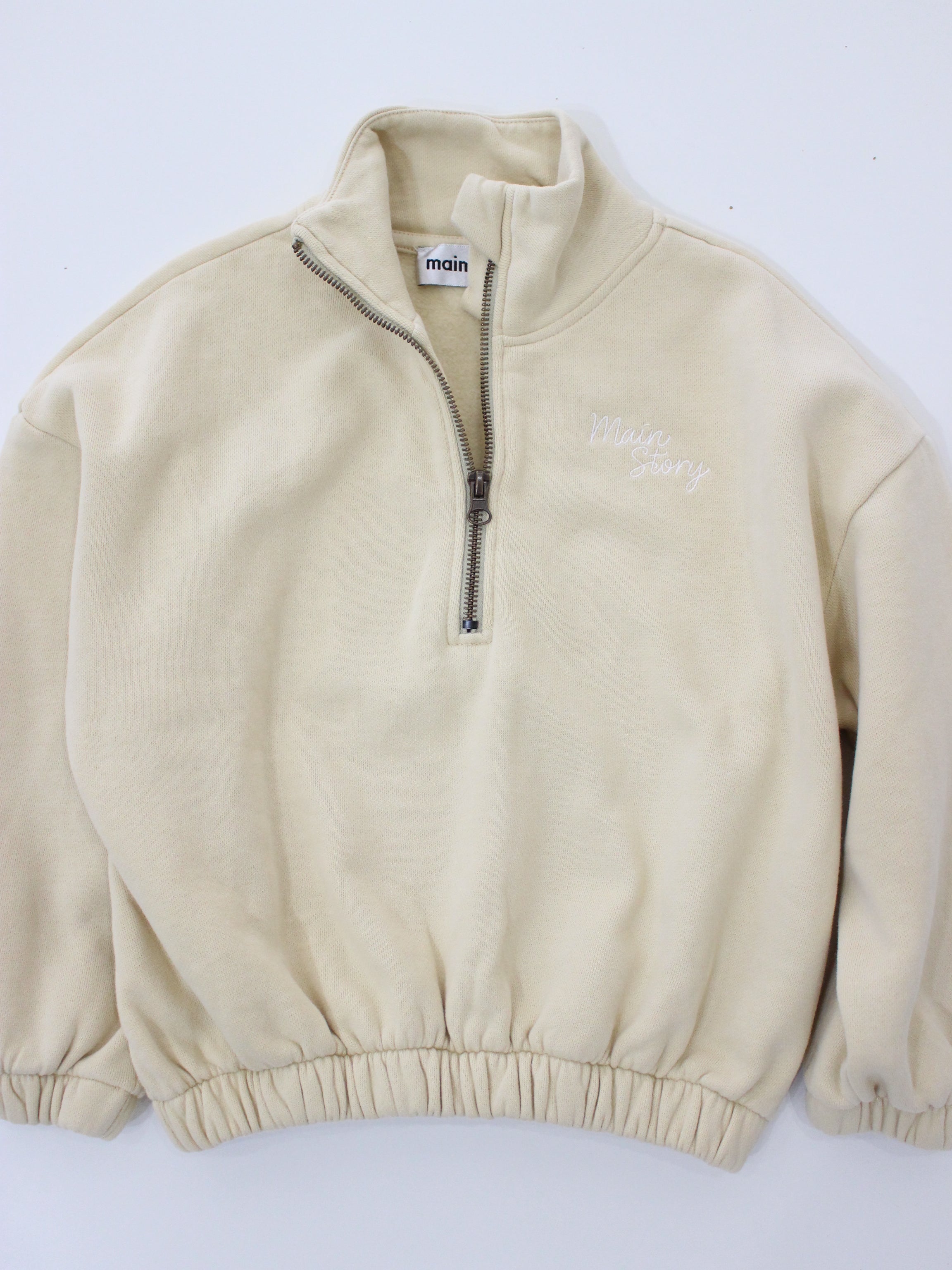 main story Half Zip Funnel Sweatshirt Tortilla