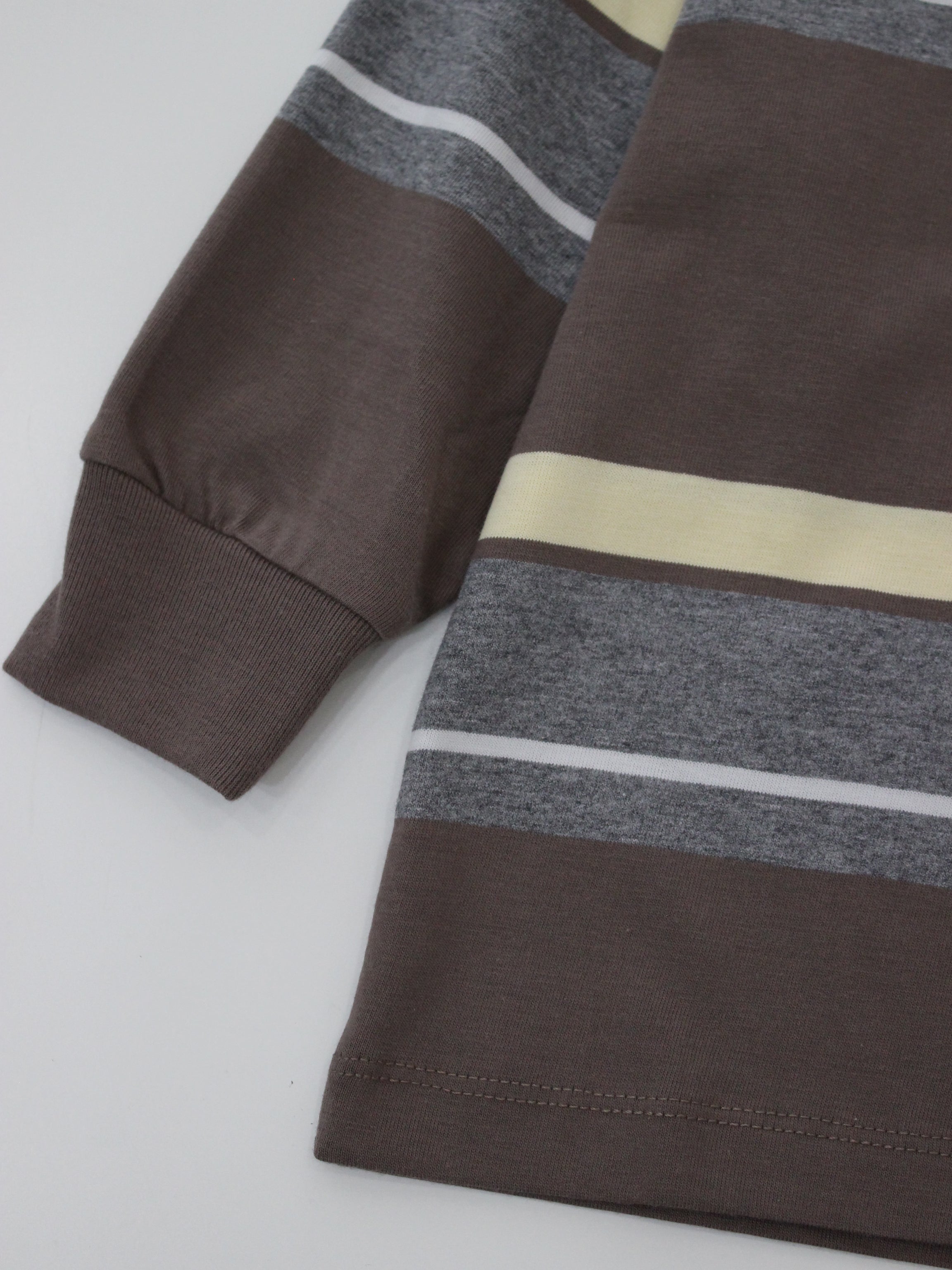 main story Band Tee Chocolate Melange Stripe