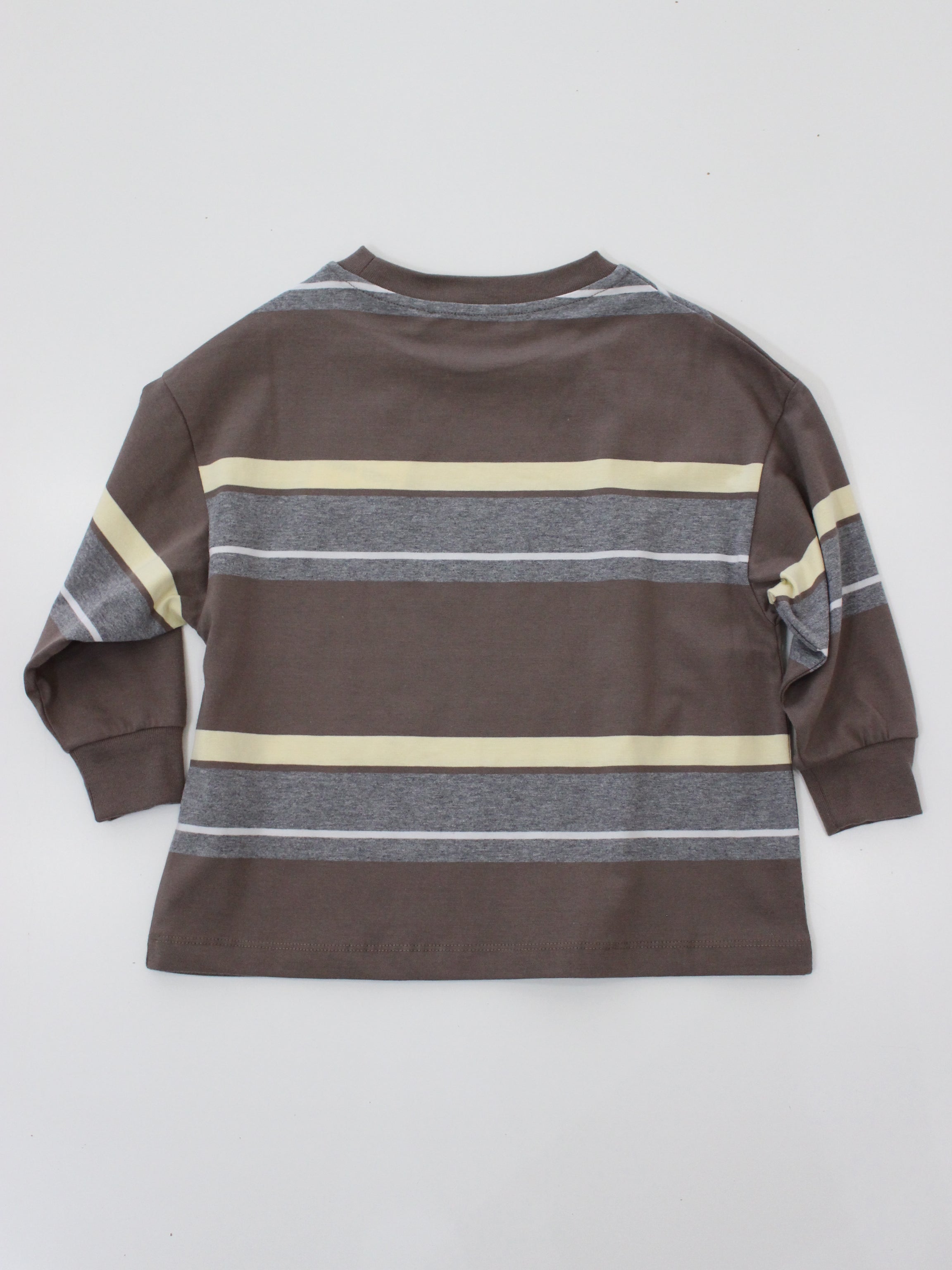 main story Band Tee Chocolate Melange Stripe