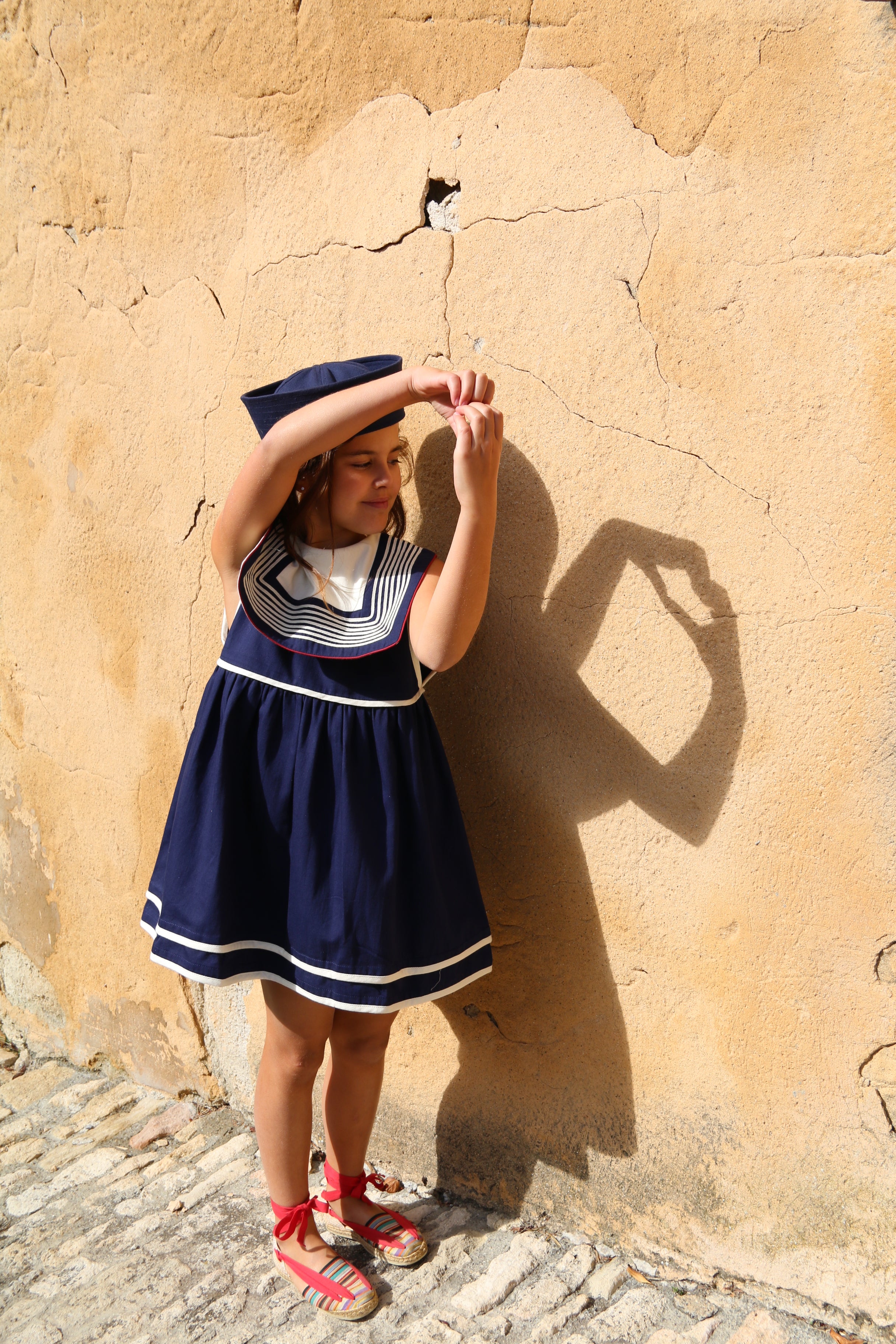 BONJOUR DIARY Sailor dress Dark navy blue solid Denim