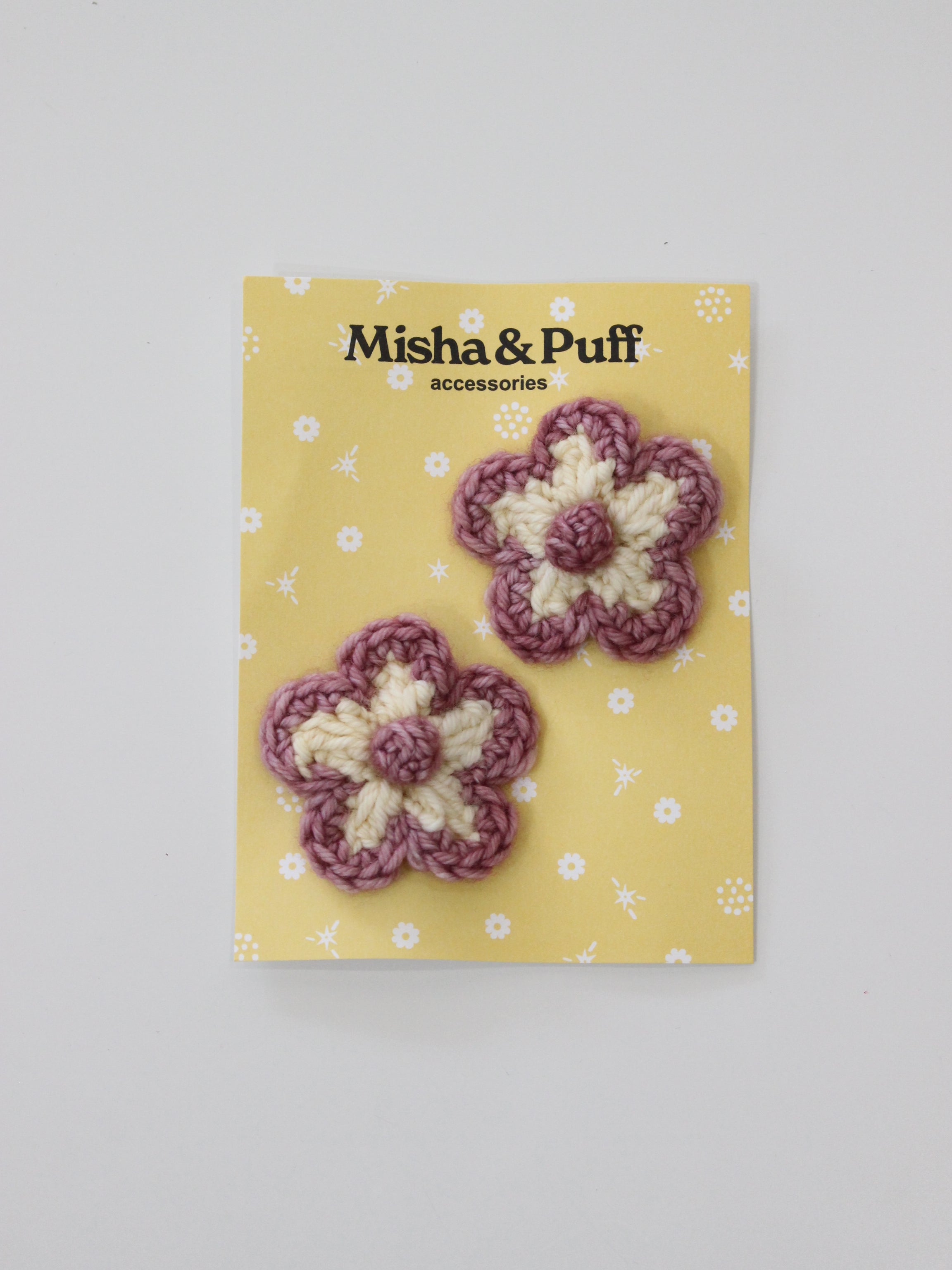 Misha & Puff MEDIUM FLOWER CLIP SET SHORTBREAD 26FA Drop2