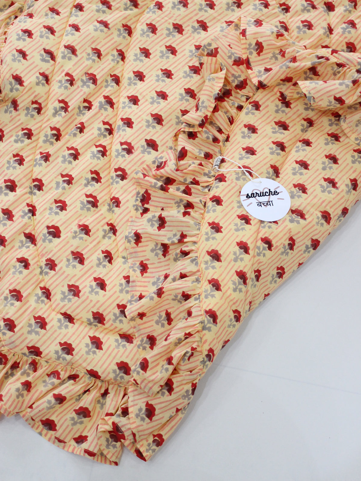 saruche Heart Frill Mat Yellow red