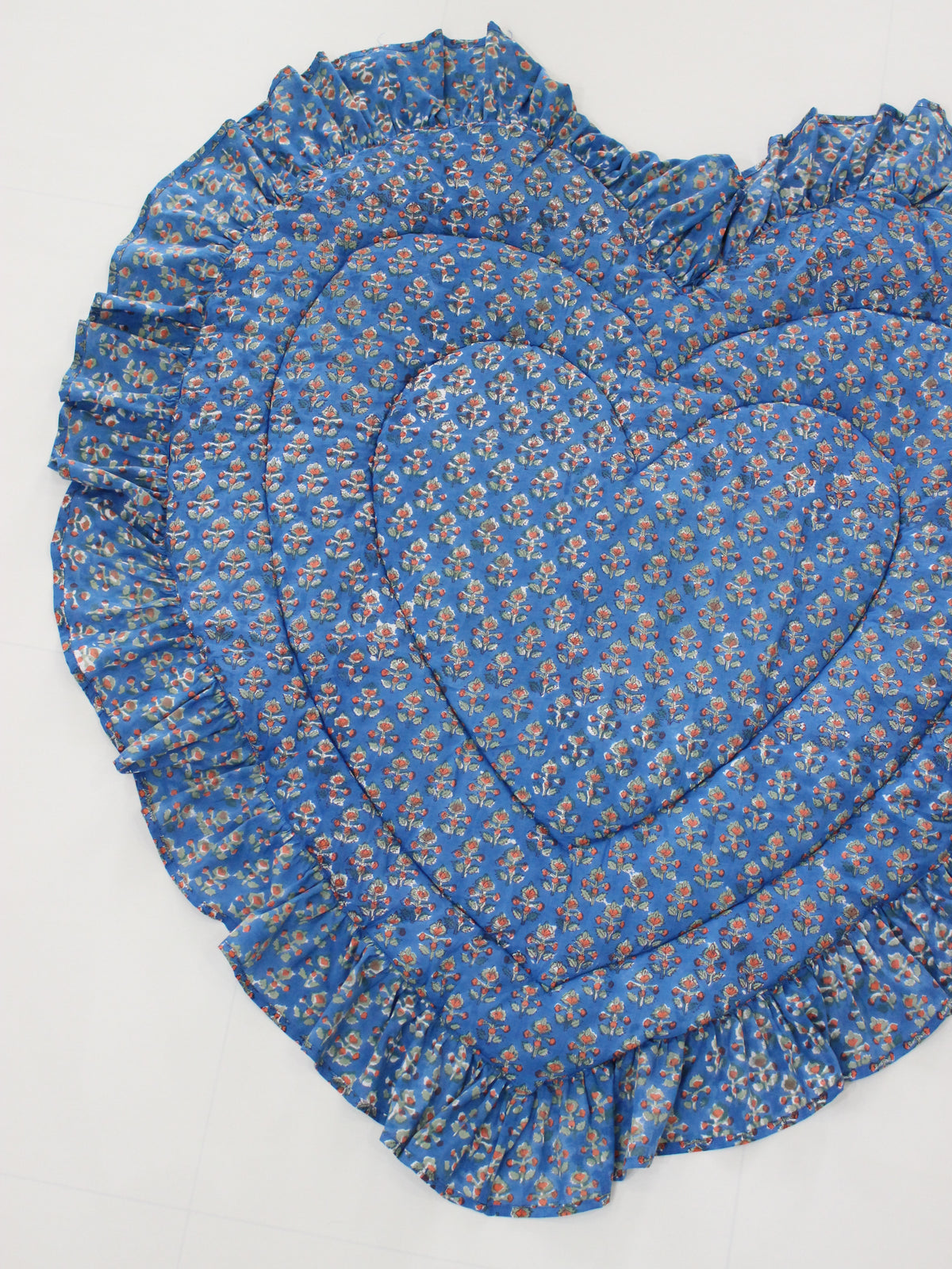 saruche Heart Frill Mat Vintage Blue