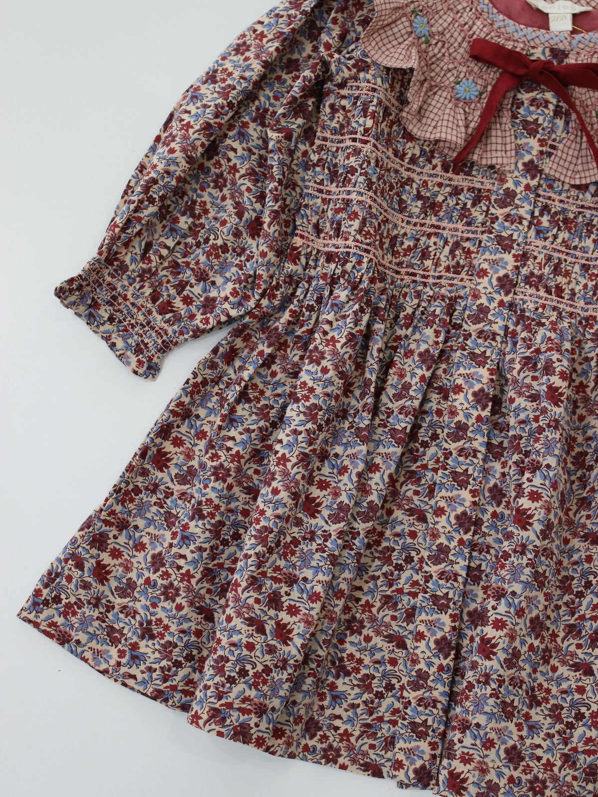BONJOUR DIARY Tunic with hair clip Blue flower field print