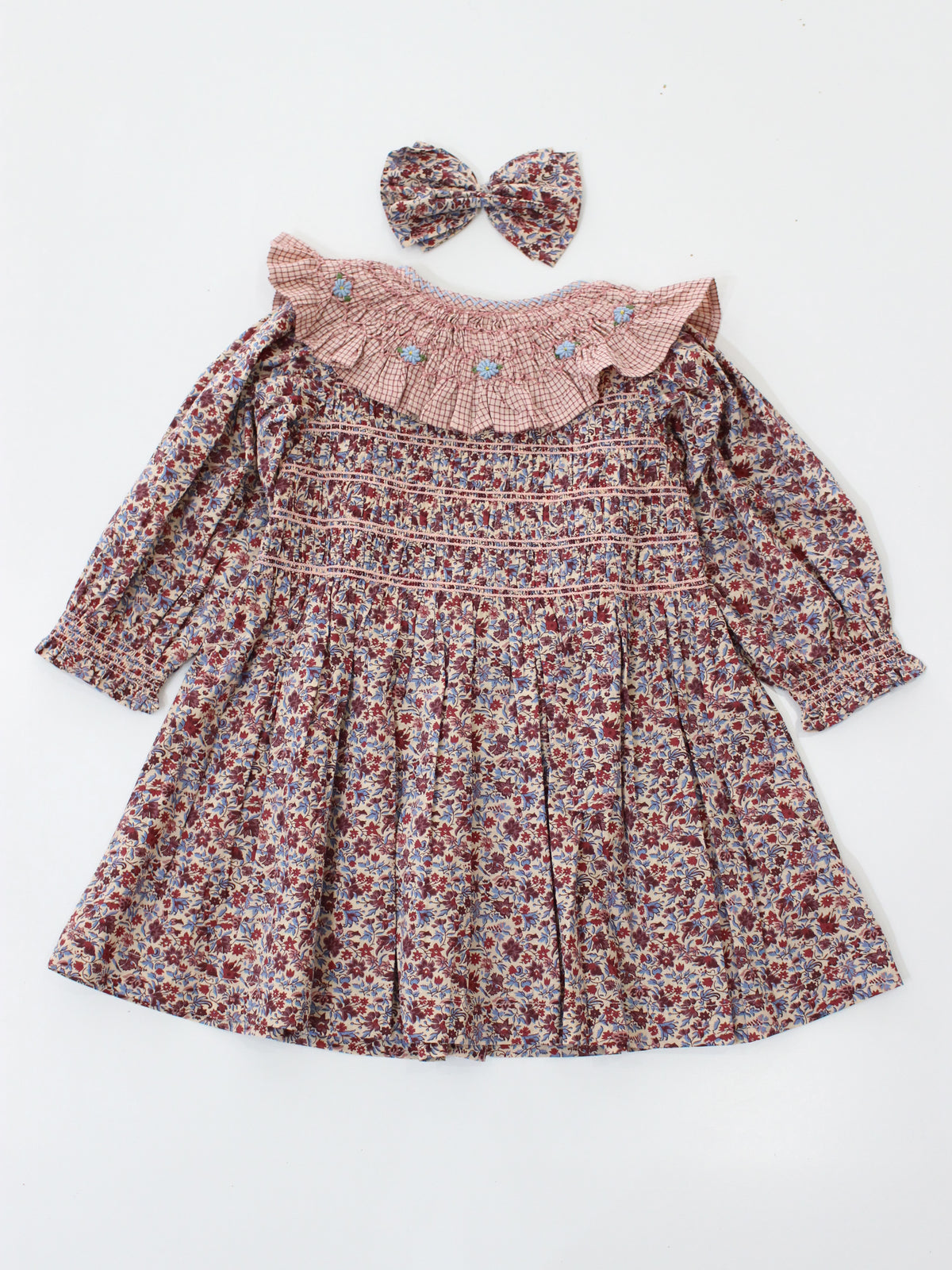 BONJOUR DIARY Tunic with hair clip Blue flower field print