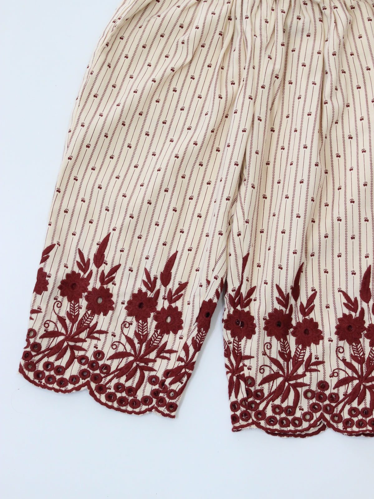 BONJOUR DIARY Trousers Provencal print - denim eyelette 2