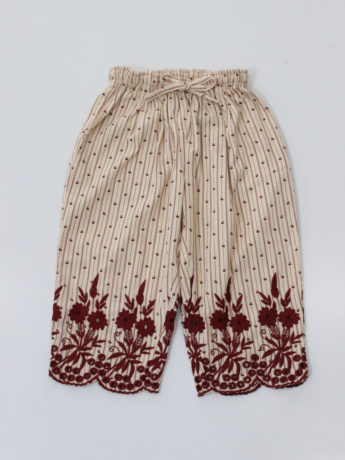 BONJOUR DIARY Trousers Provencal print - denim eyelette 2