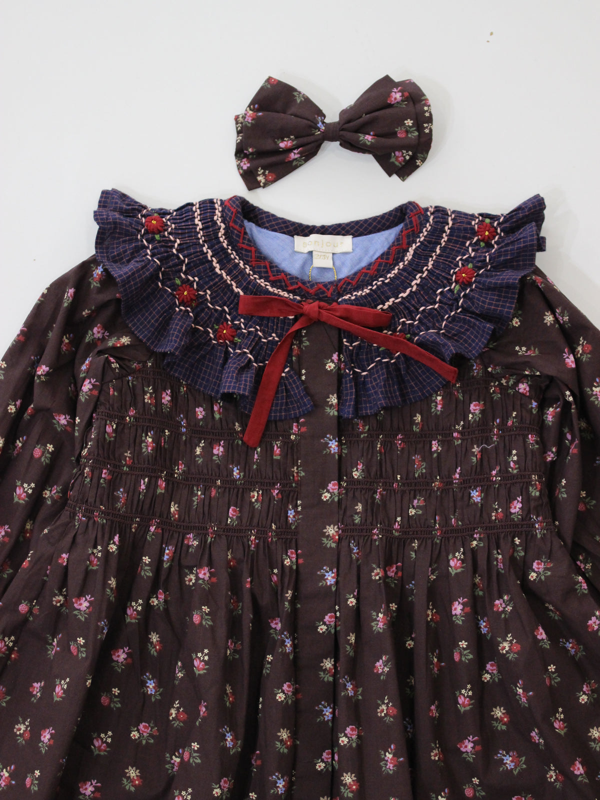 BONJOUR DIARY Tunic with hair clips Little bouquet print