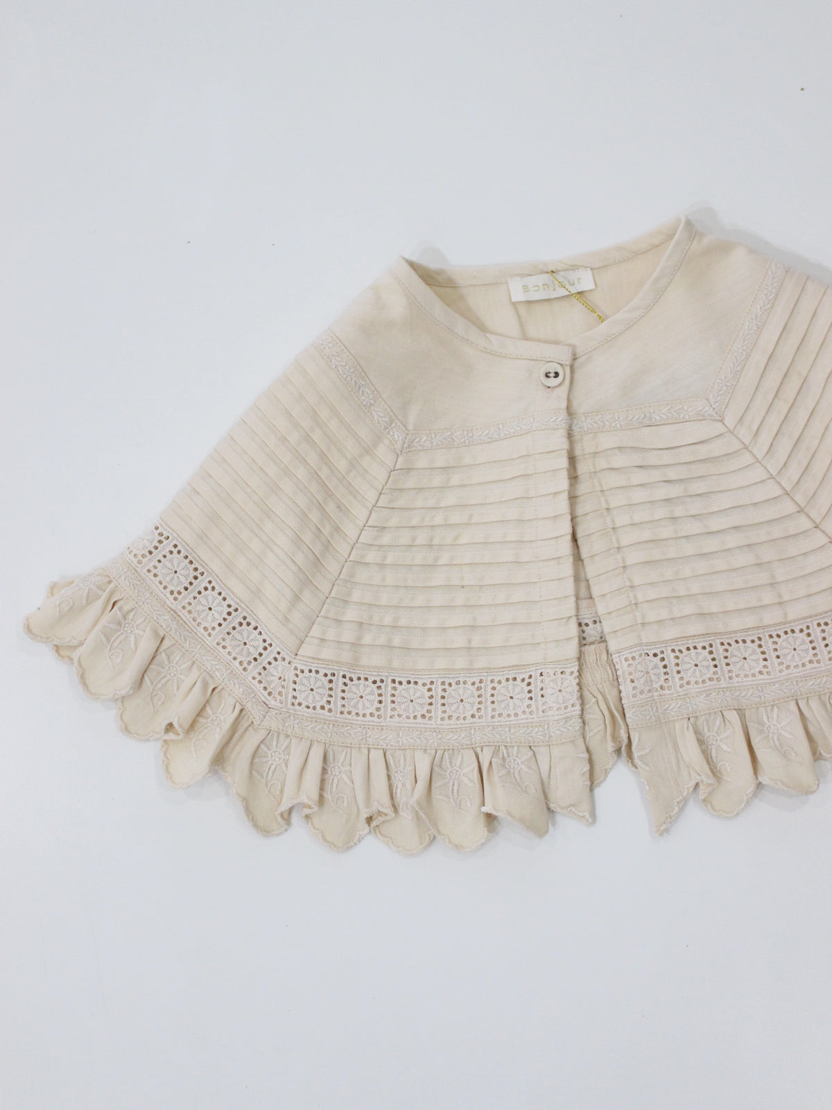 BONJOUR DIARY Cape collar Ivory denim