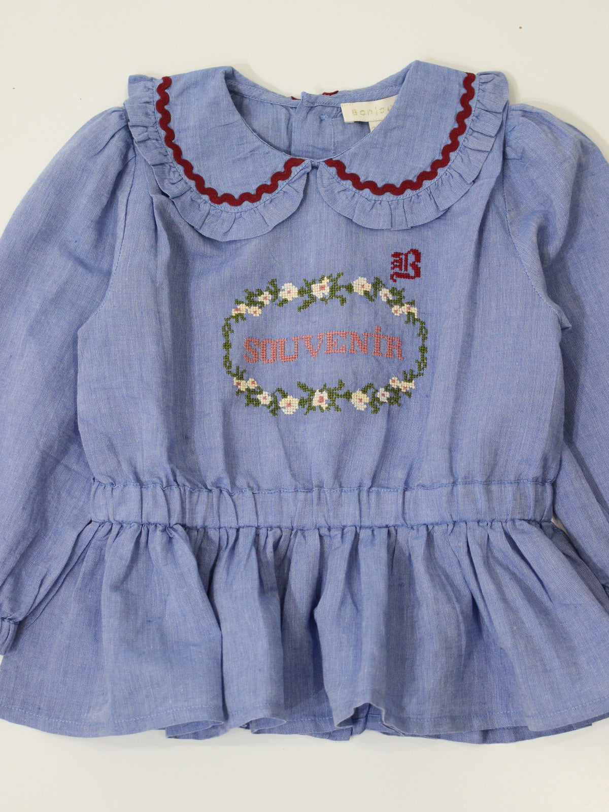 BONJOUR DIARY Embroidered blouse Blue chambray