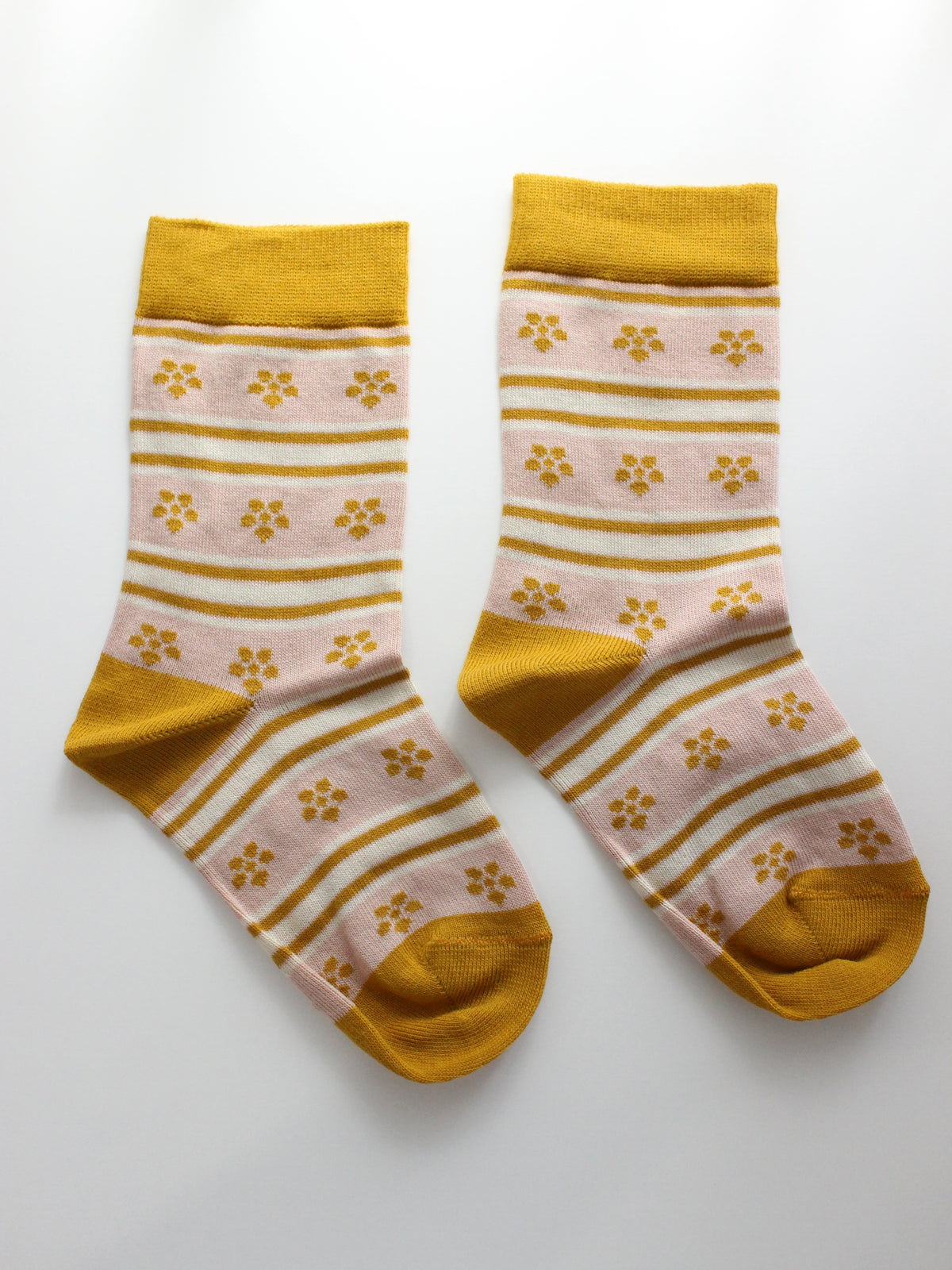 APOLINA ALPINE FLORAL ANKLE SOCK - CARAMEL/BLUSH