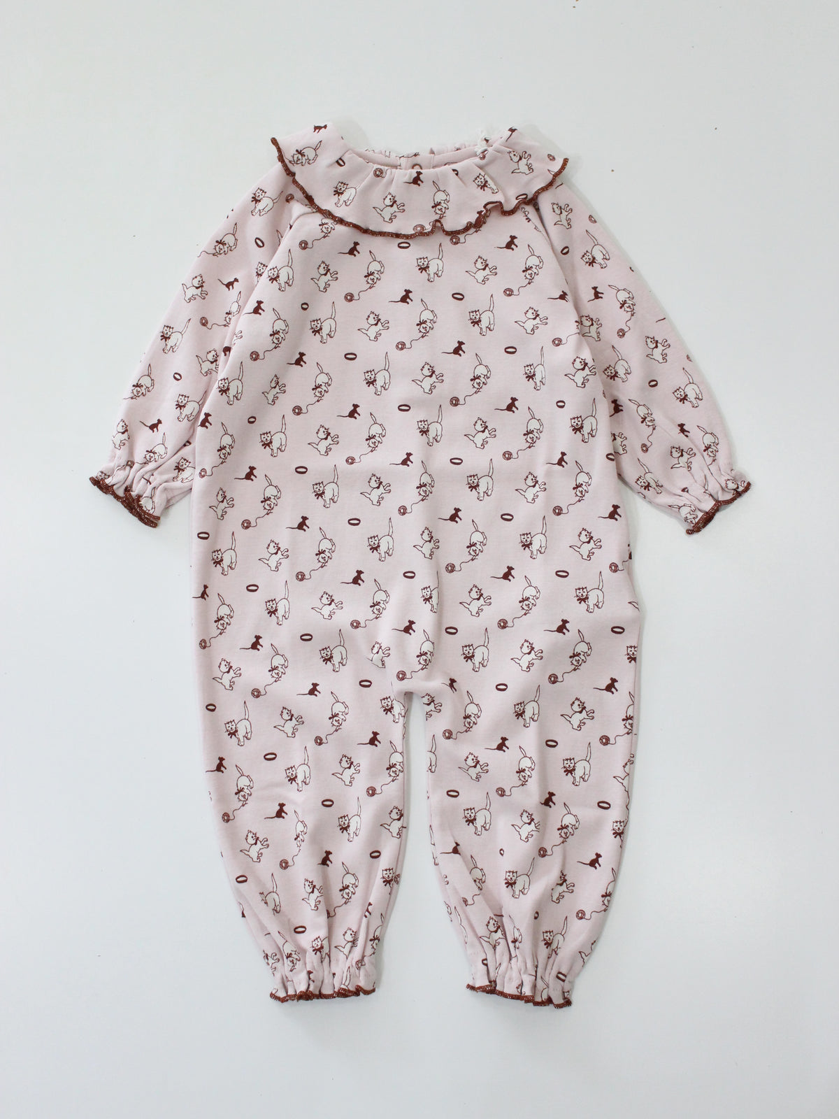 Misha & Puff BABY PIERROT ONESIE (CANDYFLOSS CAT & MOUSE) 26wi Drop1