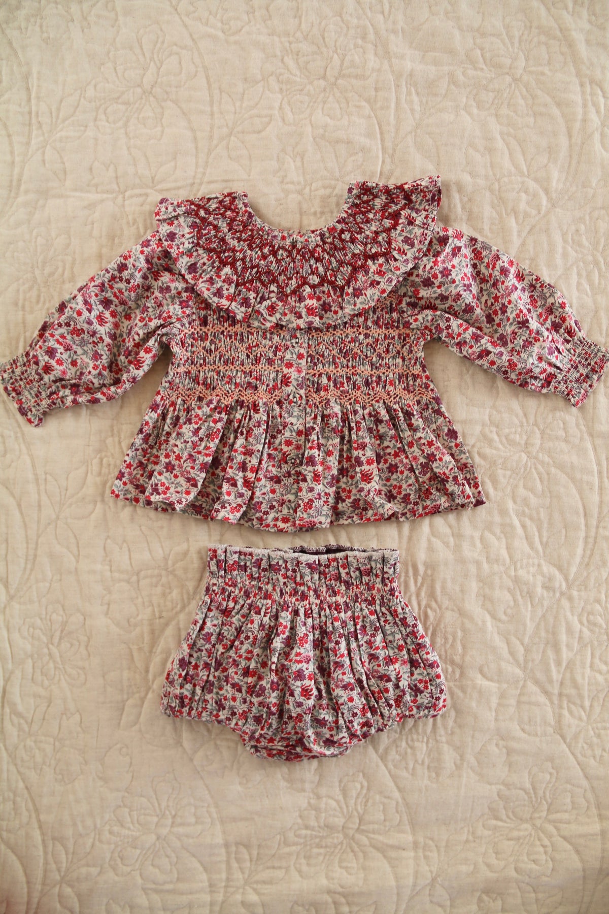 BONJOUR DIARY Reversible baby bloomer Flowers field print
