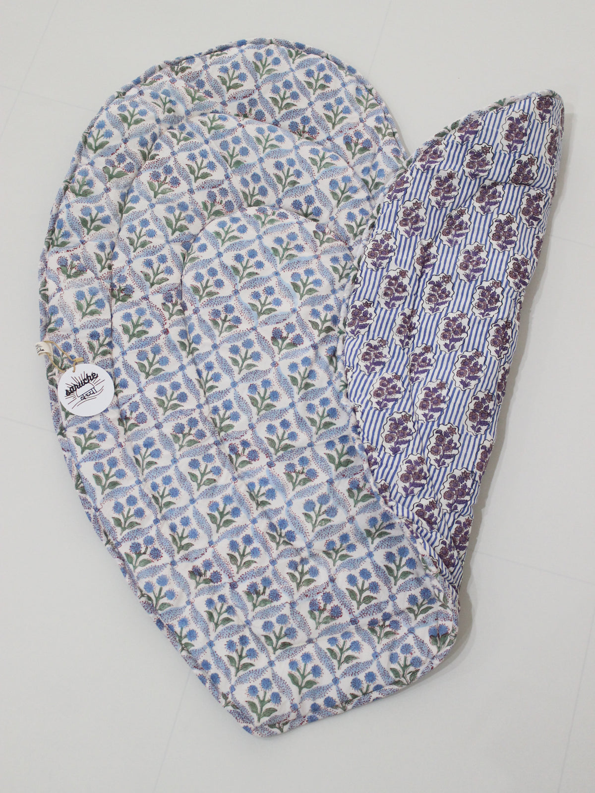 saruche Baby Play Mat -Piping Heart リバーシブル 青x紫 RESONASON Limited Edition
