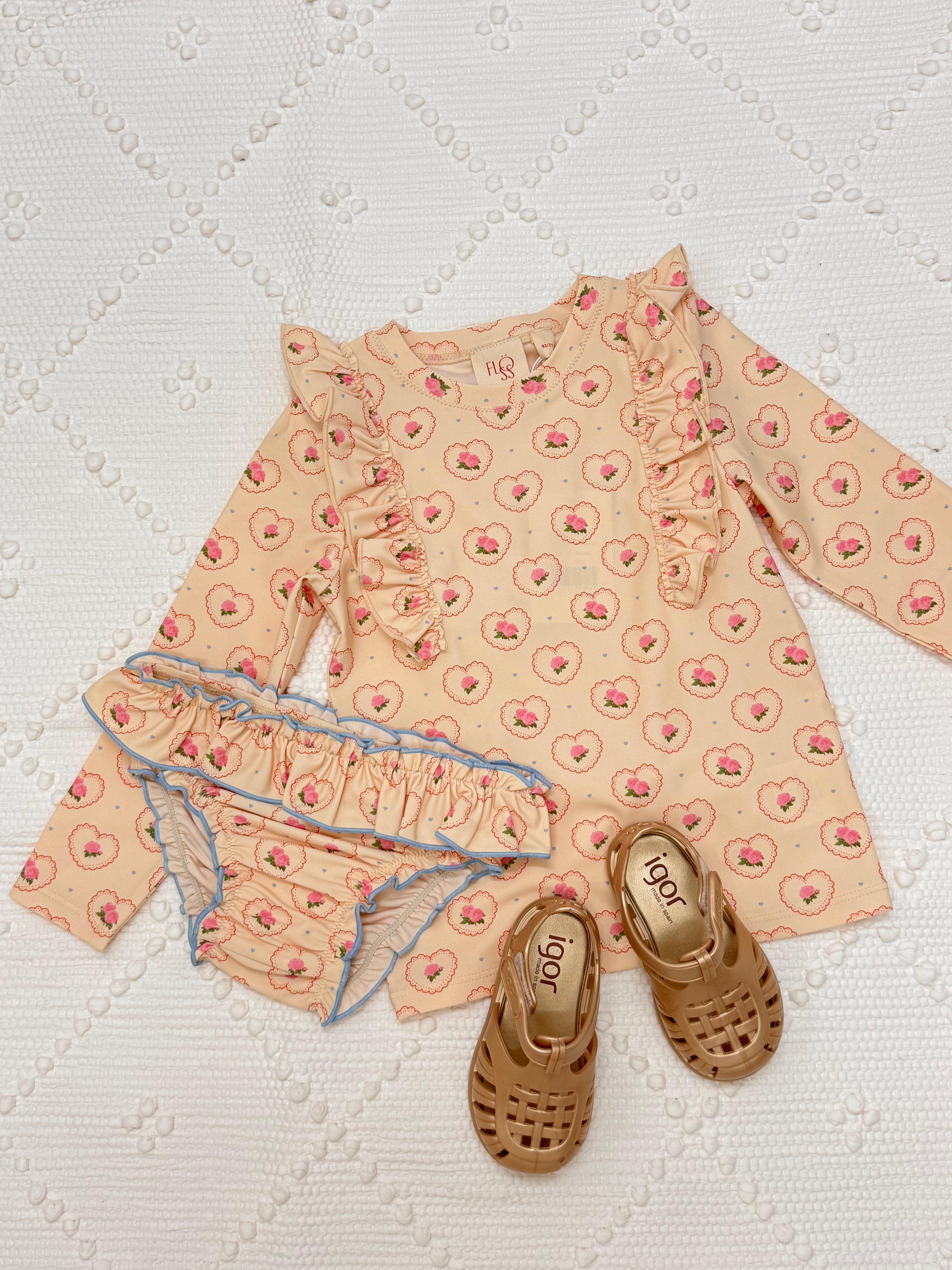 Flöss Coral Swim Tee Rosy Heart