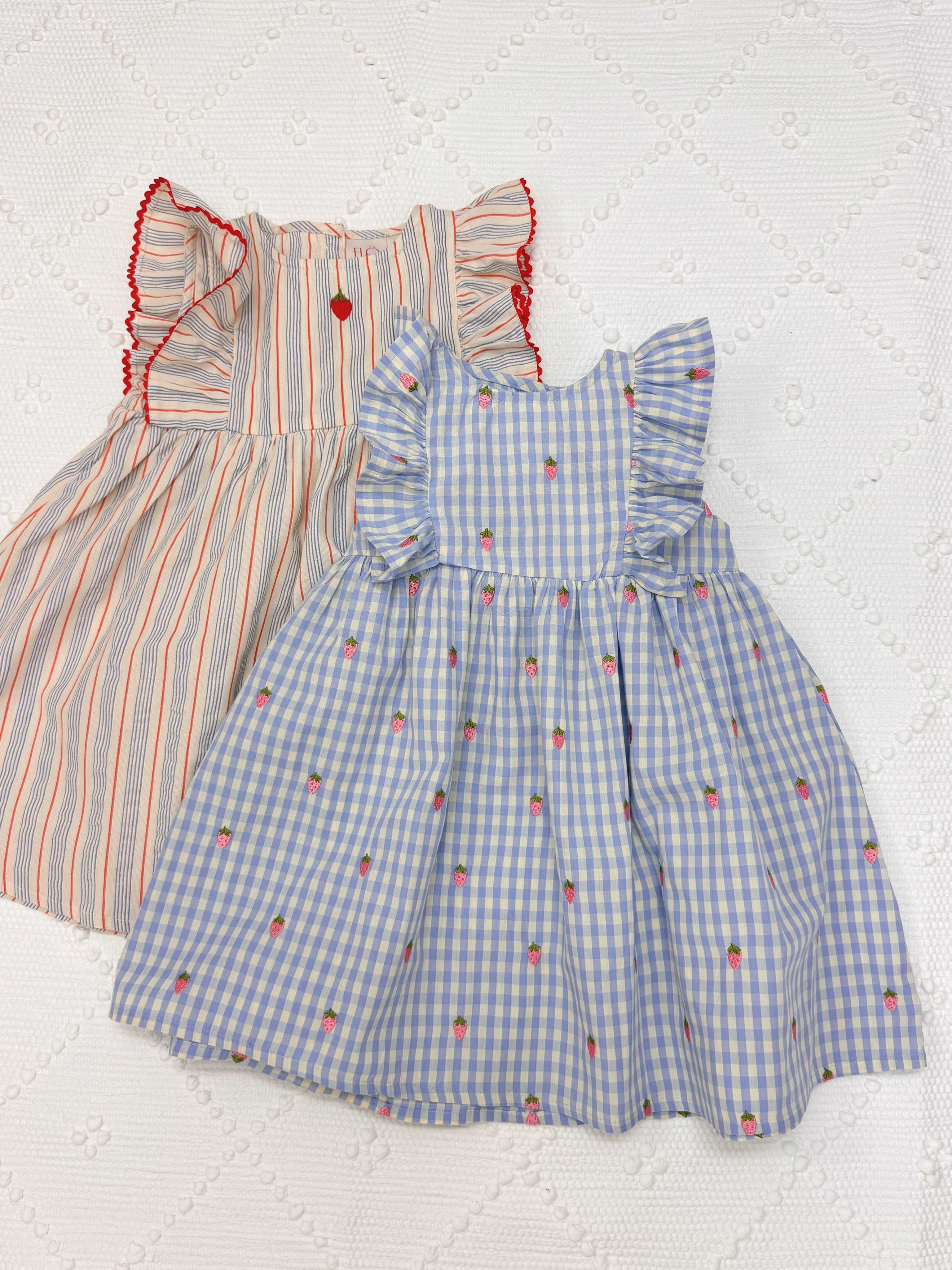 Flöss Mille SL Dress Sky Berry Gingham
