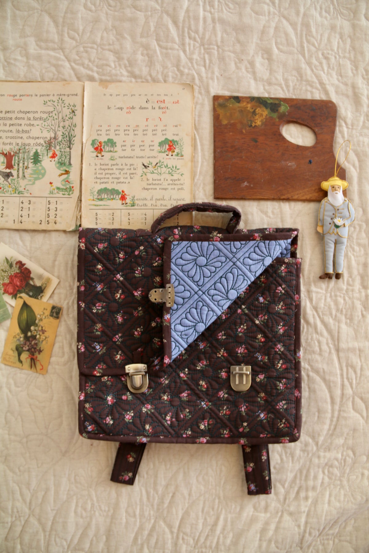 BONJOUR DIARY School bag Little bouquet print