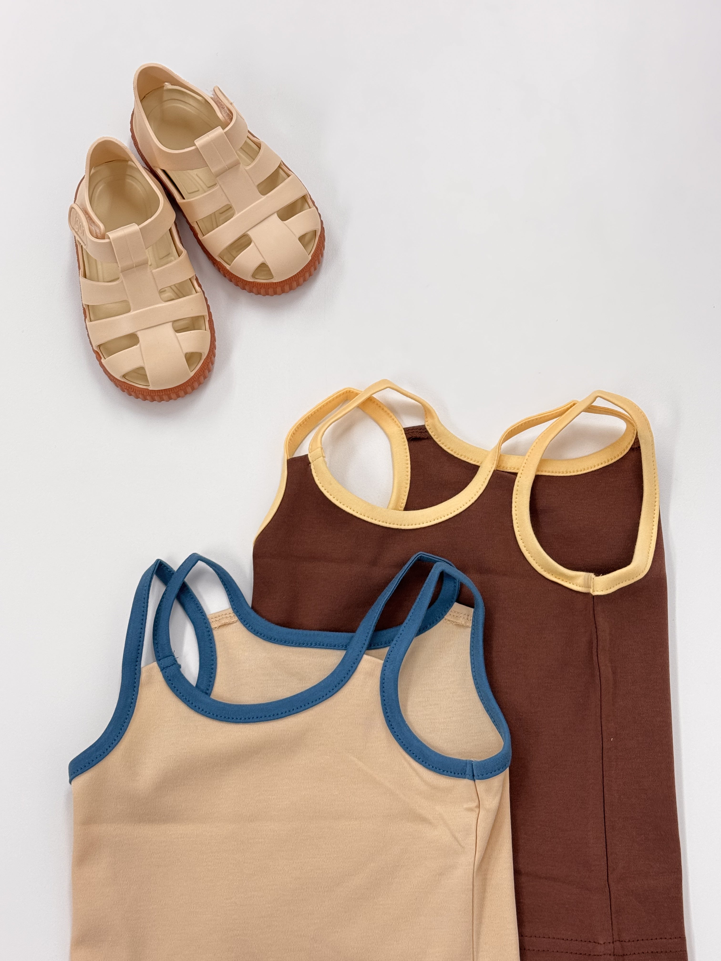 &pal retro color W strap camisole cream