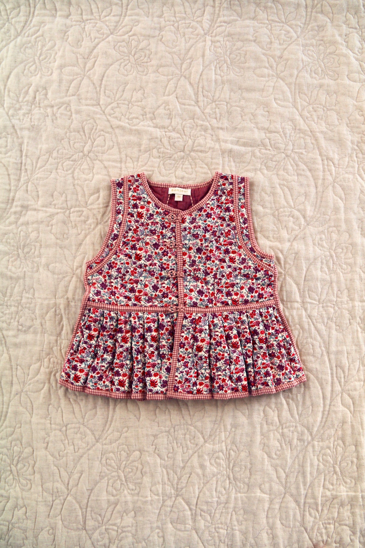 BONJOUR DIARY Jacket without sleeves Flowers field print