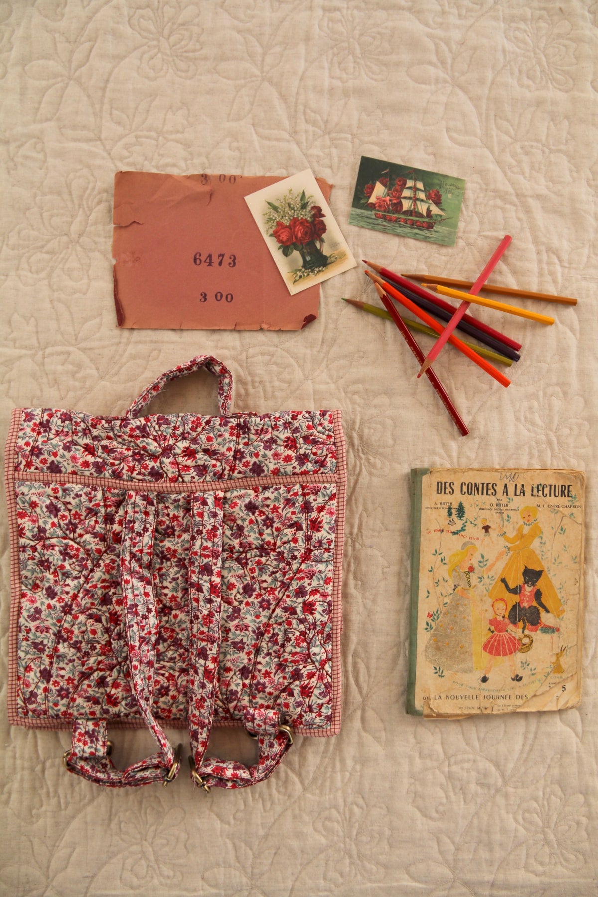 BONJOUR DIARY School bag Flowers field print