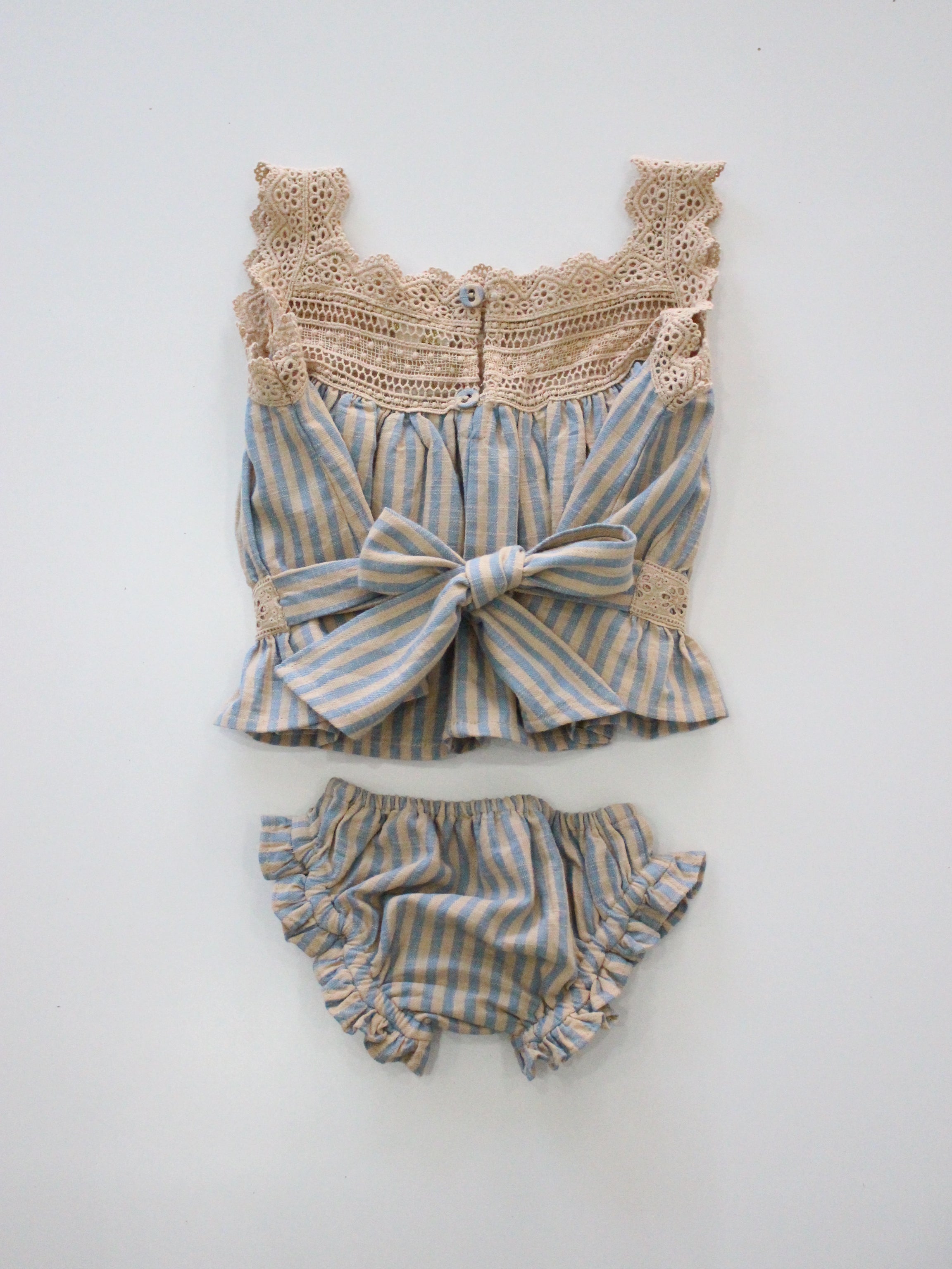 BONJOUR DIARY Set - top & panty Blue transat stripe