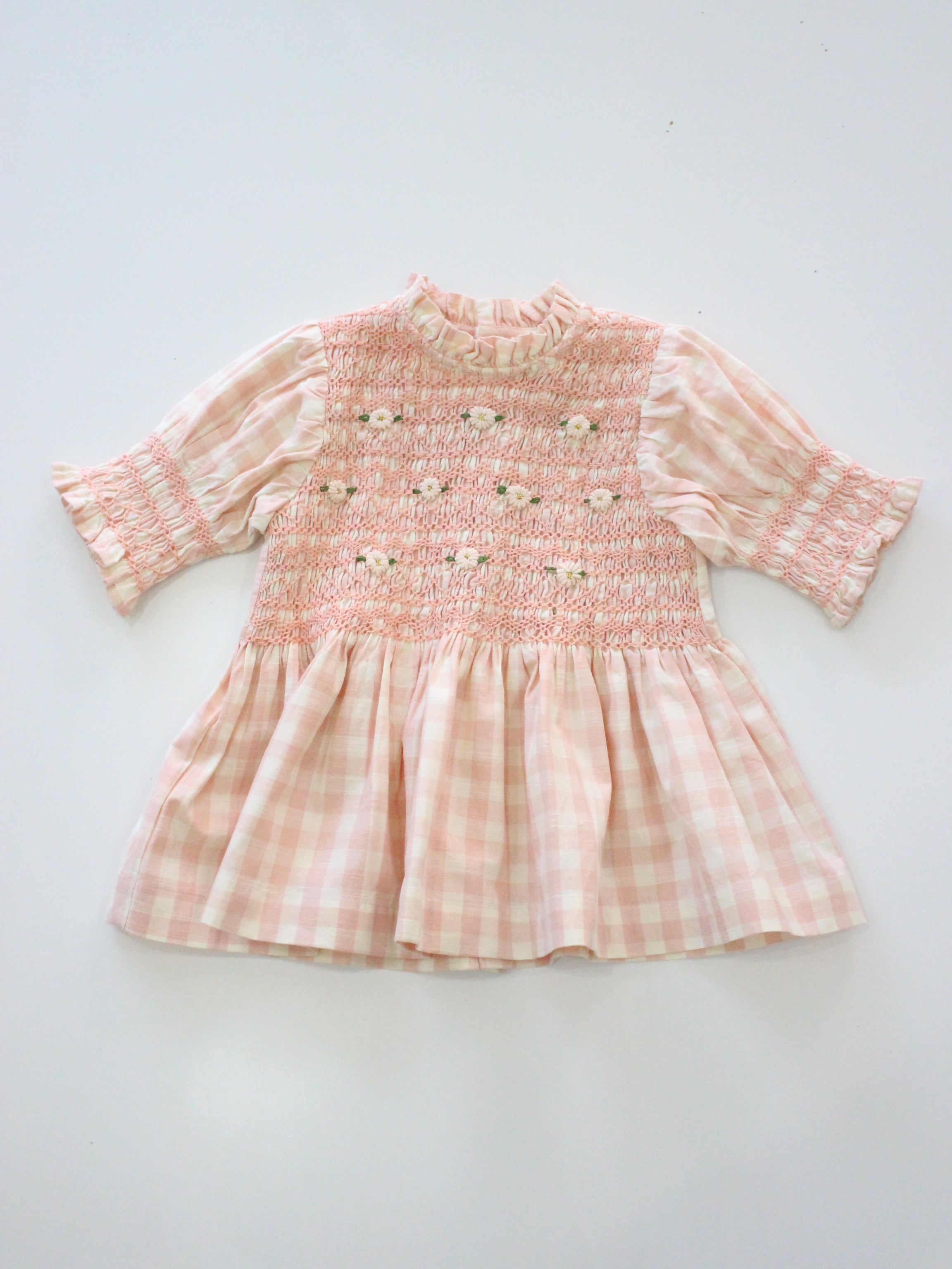 BONJOUR DIARY Handsmocks blouse Pink vichy