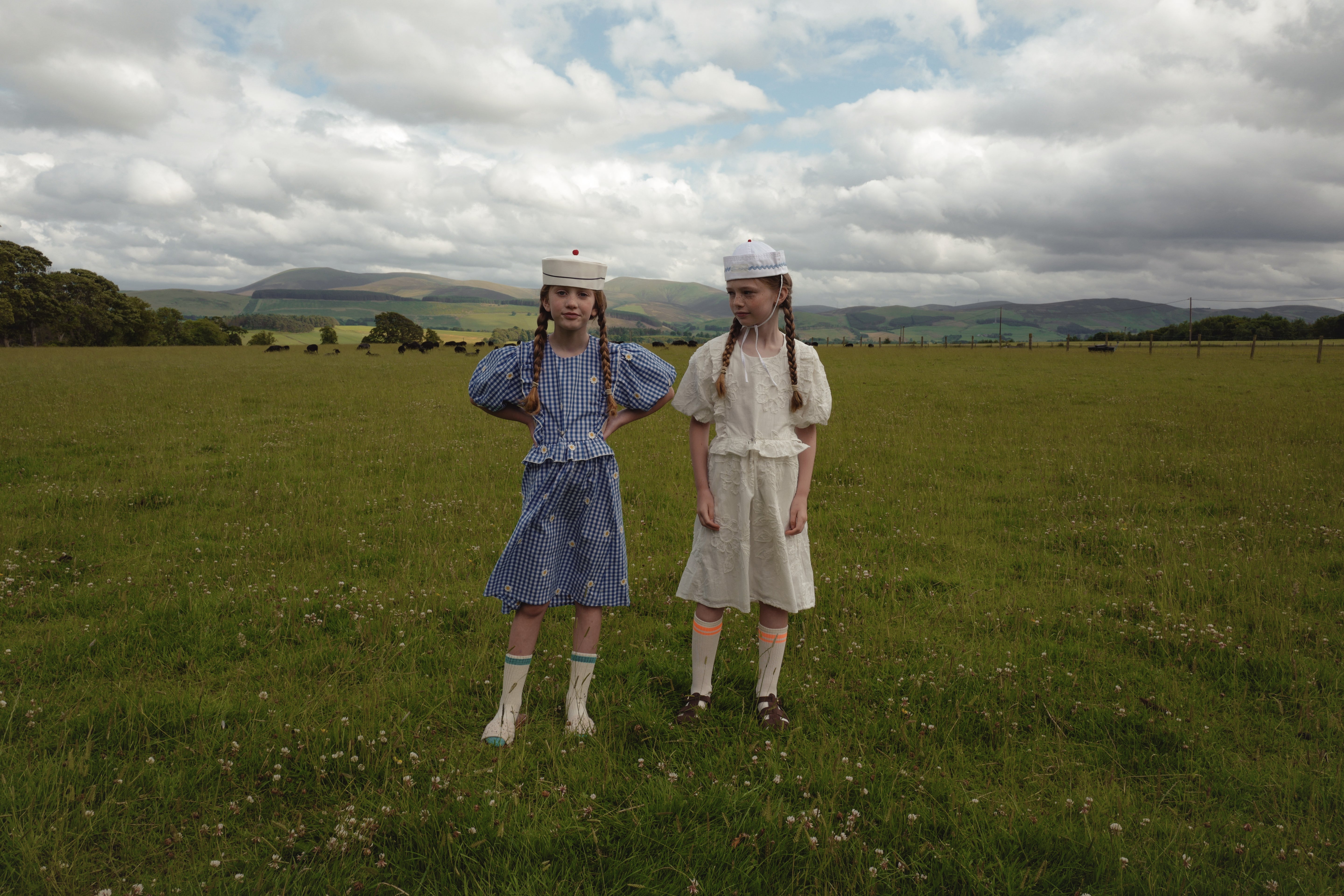 FISH & KIDS DAISY FLOWERS DRESS BLUE