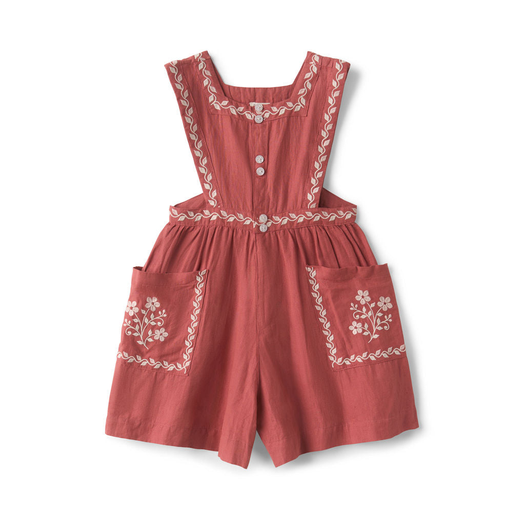 LALi Clara Romper in Brick Red