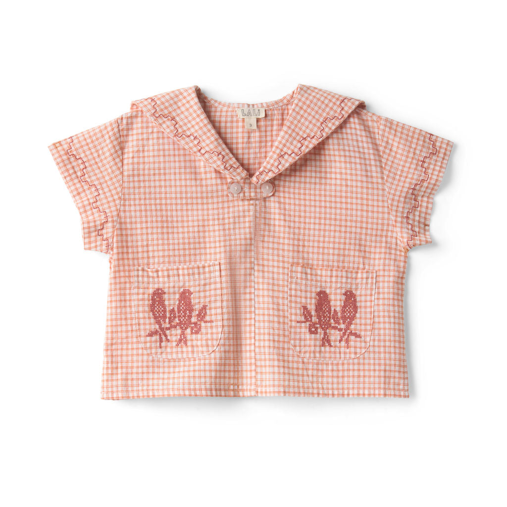 LALi Sailor Shirt in Cantaloupe Chex