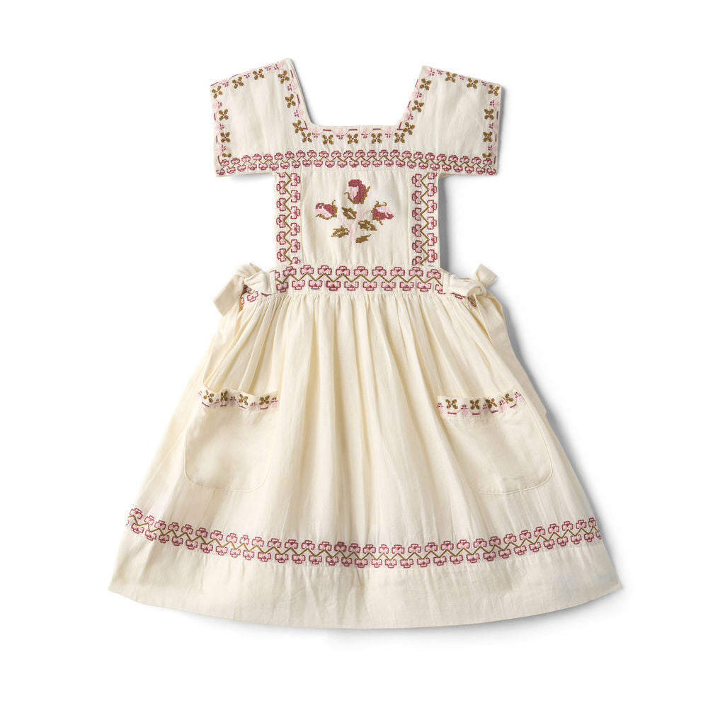 LALi Polly Pinafore Dress in Antique White