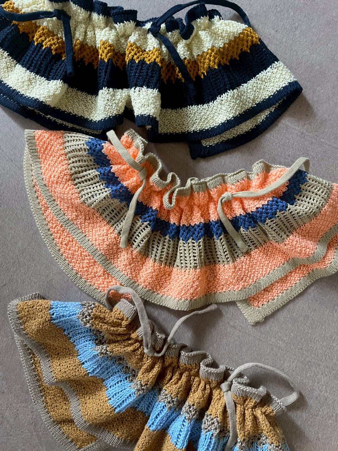 &pal sukashiami border bustier cream sax