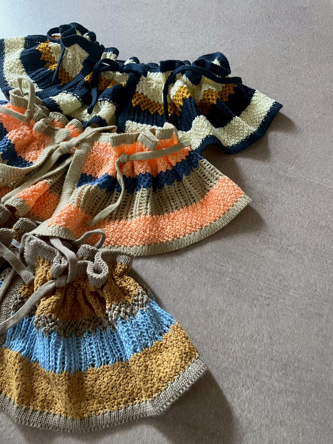 &pal sukashiami border bustier cream sax