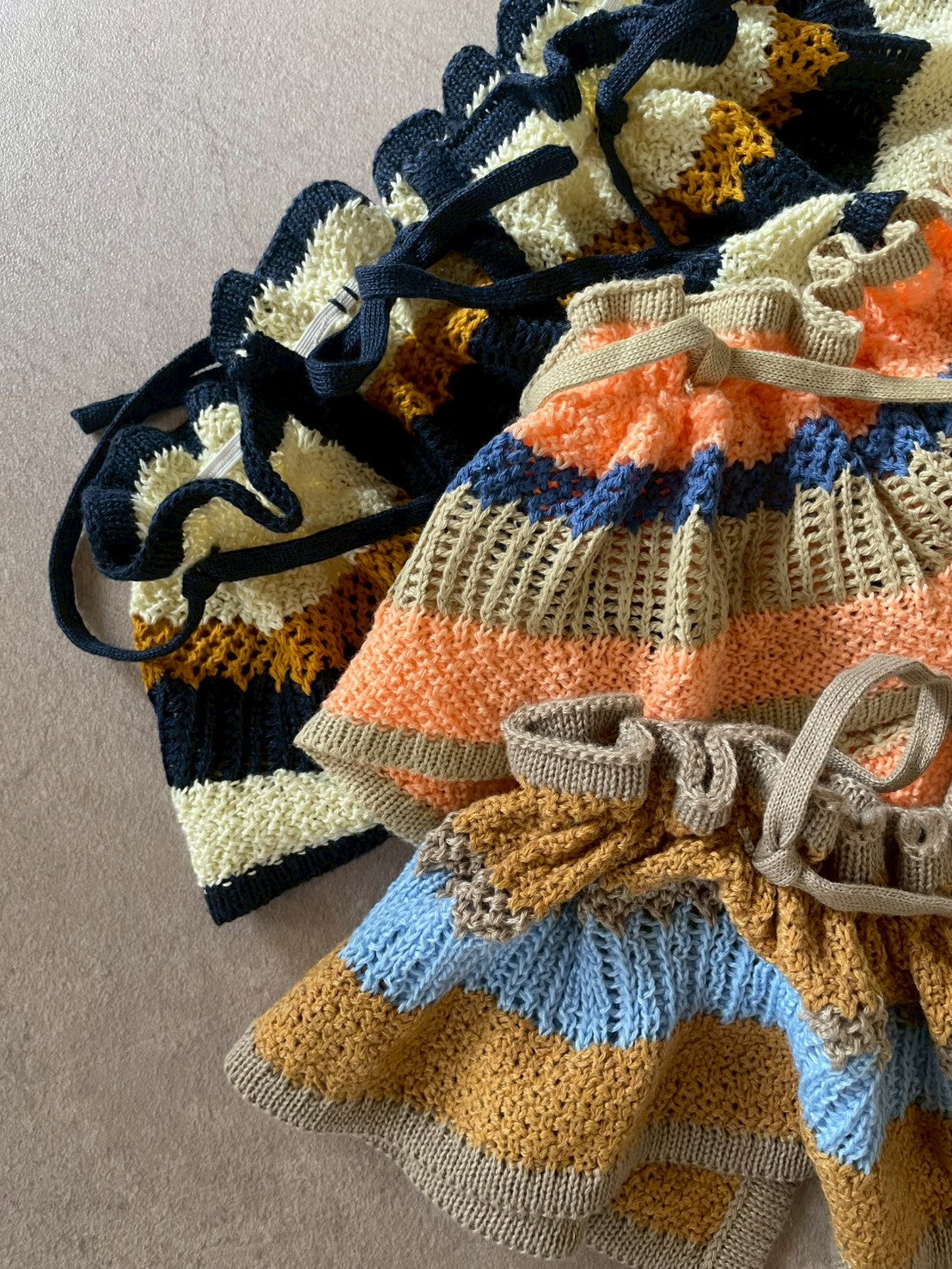 &pal sukashiami border bustier cream sax