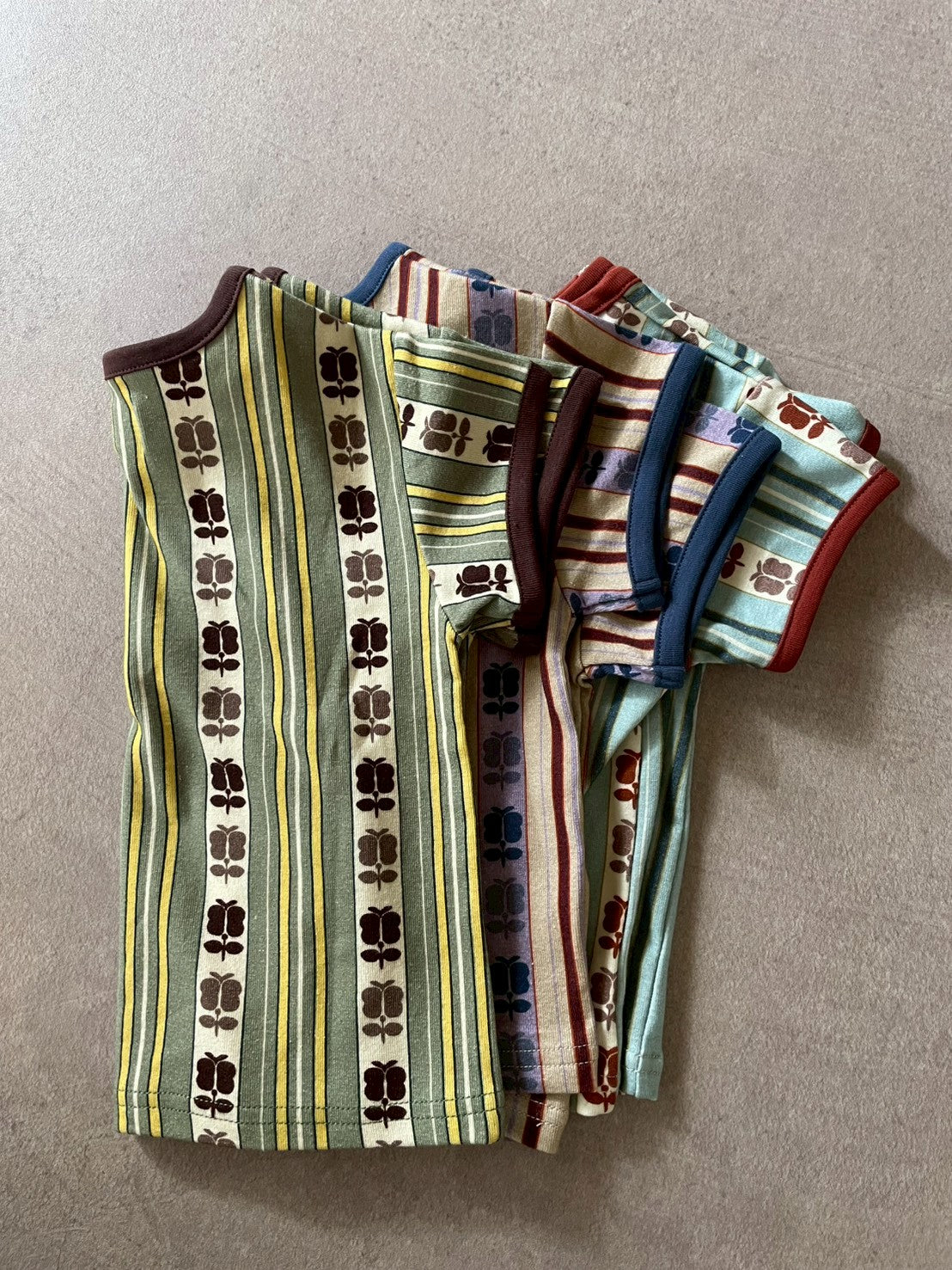 &pal retro stripe T kahki sax