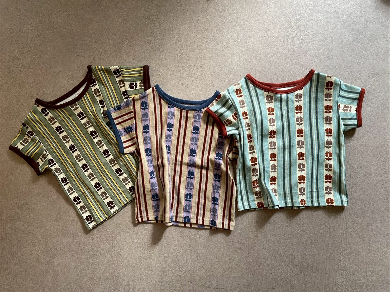 &pal retro stripe T kahki sax