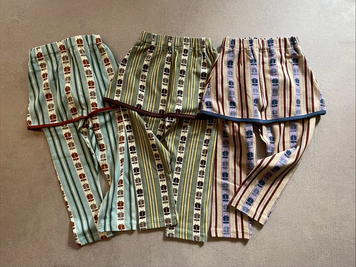 &pal retro stripe skirted leggings kahki sax