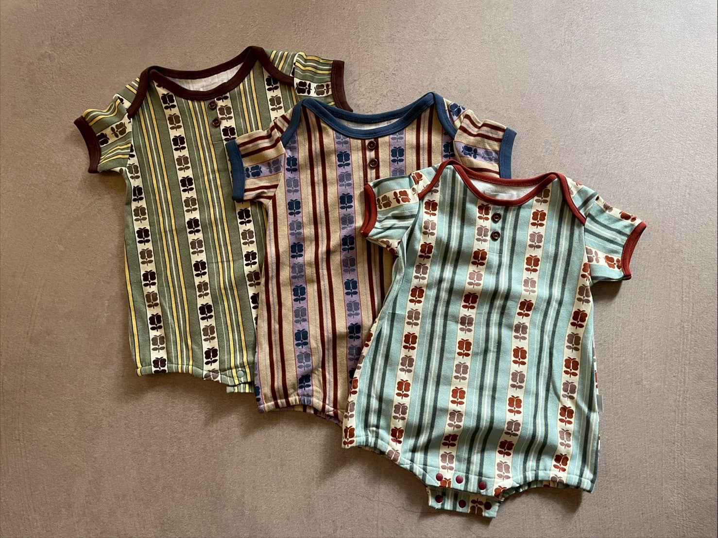 &pal retro stripe rompers kahki sax