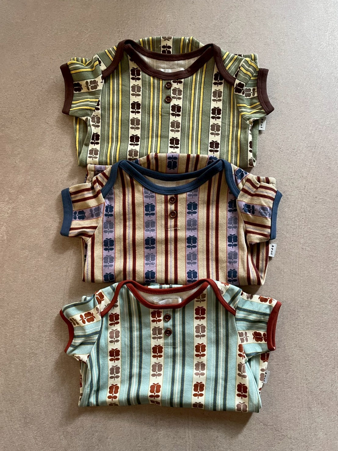 &pal retro stripe rompers kahki sax