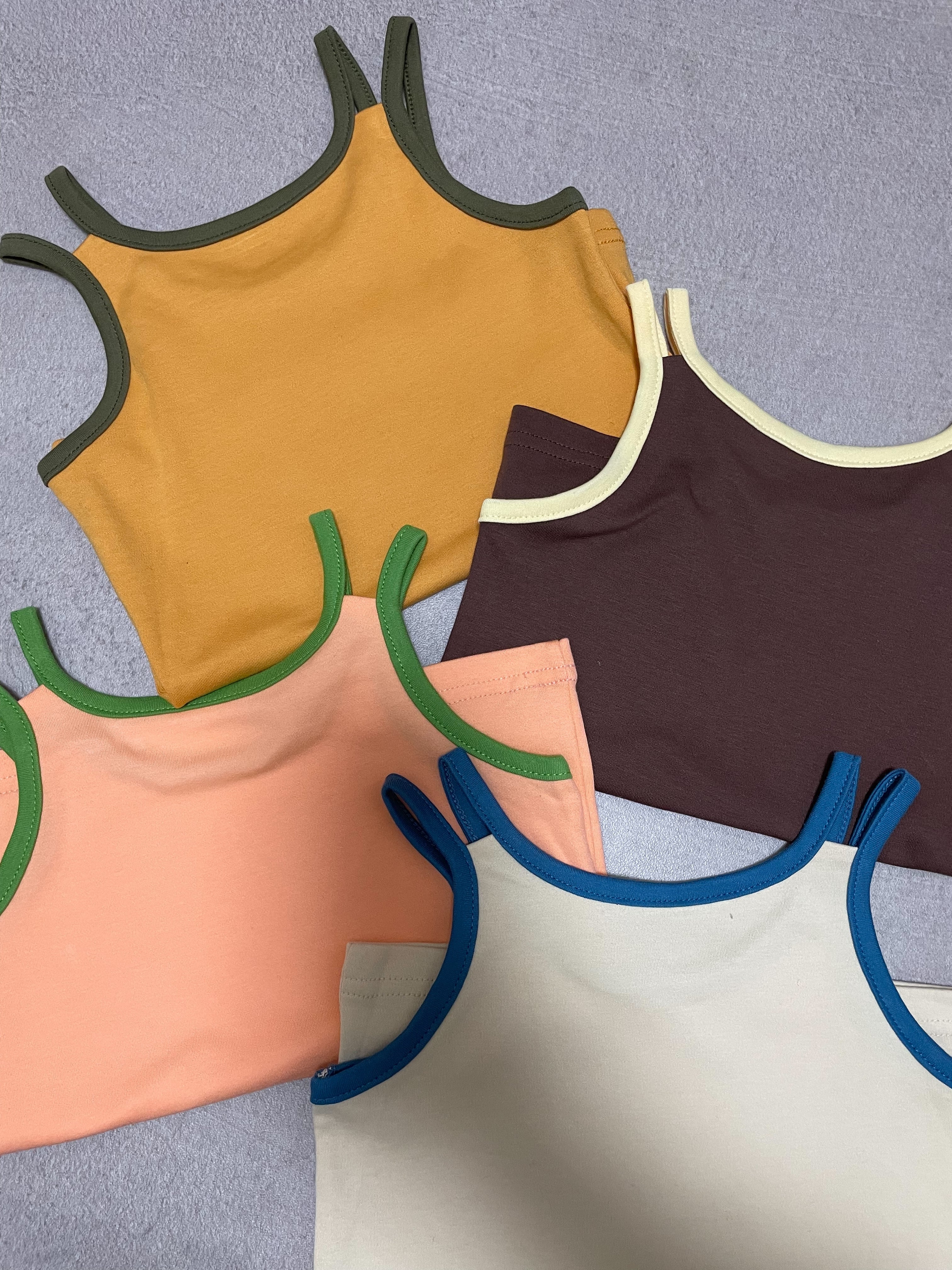 &pal retro color W strap camisole cream