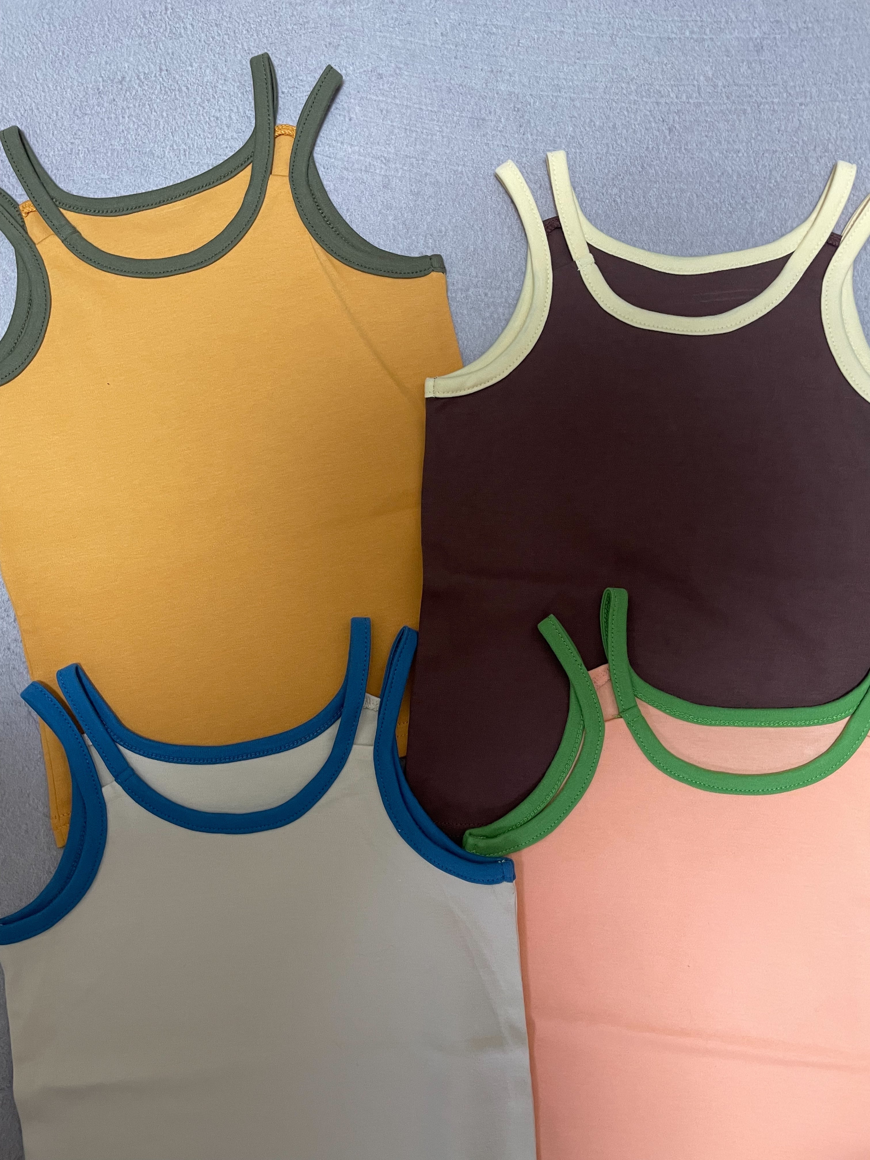 &pal retro color W strap camisole cream