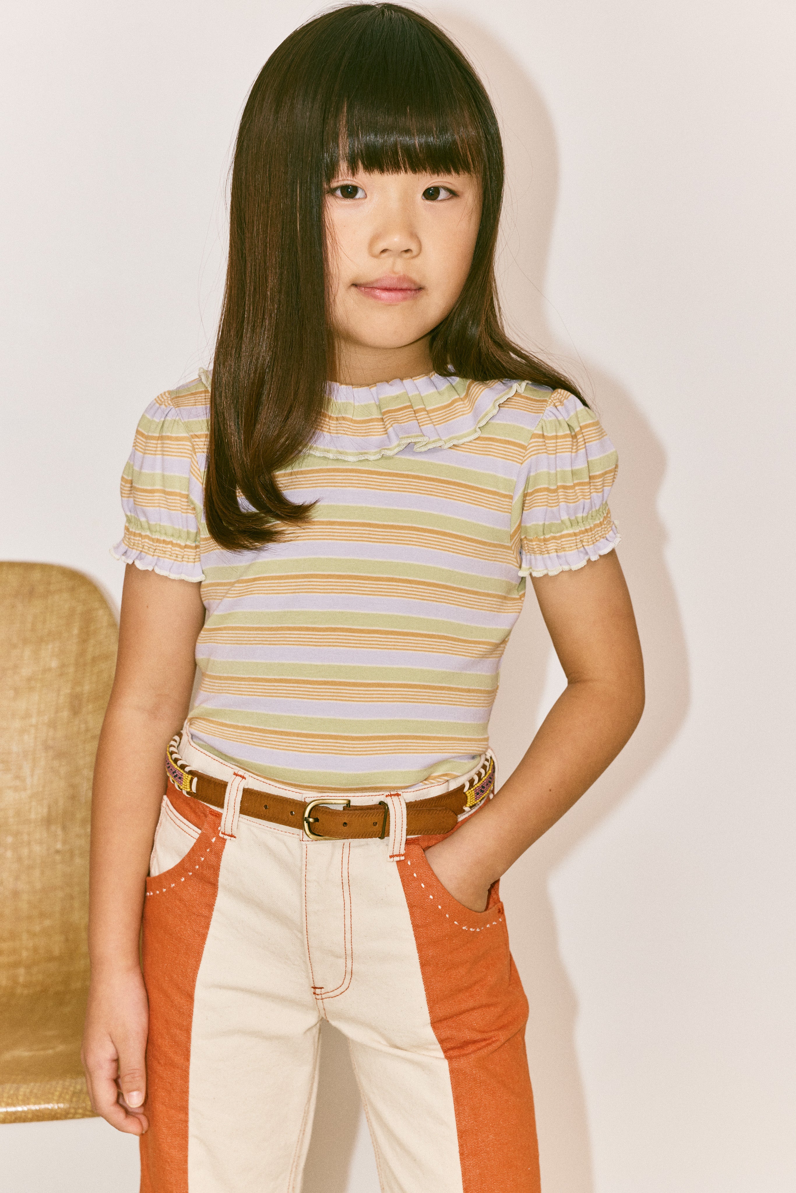 Misha & Puff BALLOON SLEEVE PALOMA TEE MIST AVENUE STRIPE 26ss Drop1