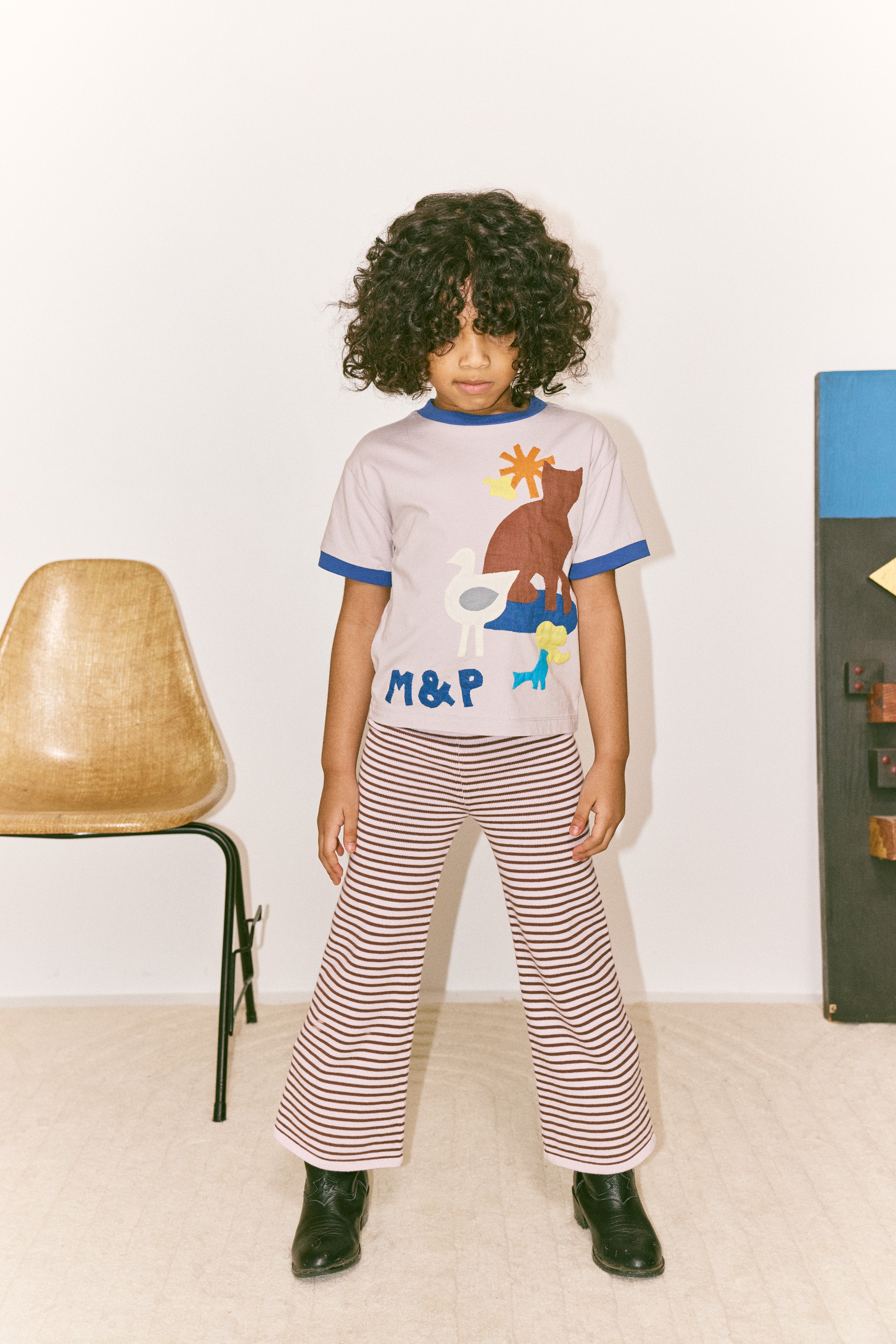 ・Misha & Puff FARM APPLIQUE TEE MIST 26ss Drop2