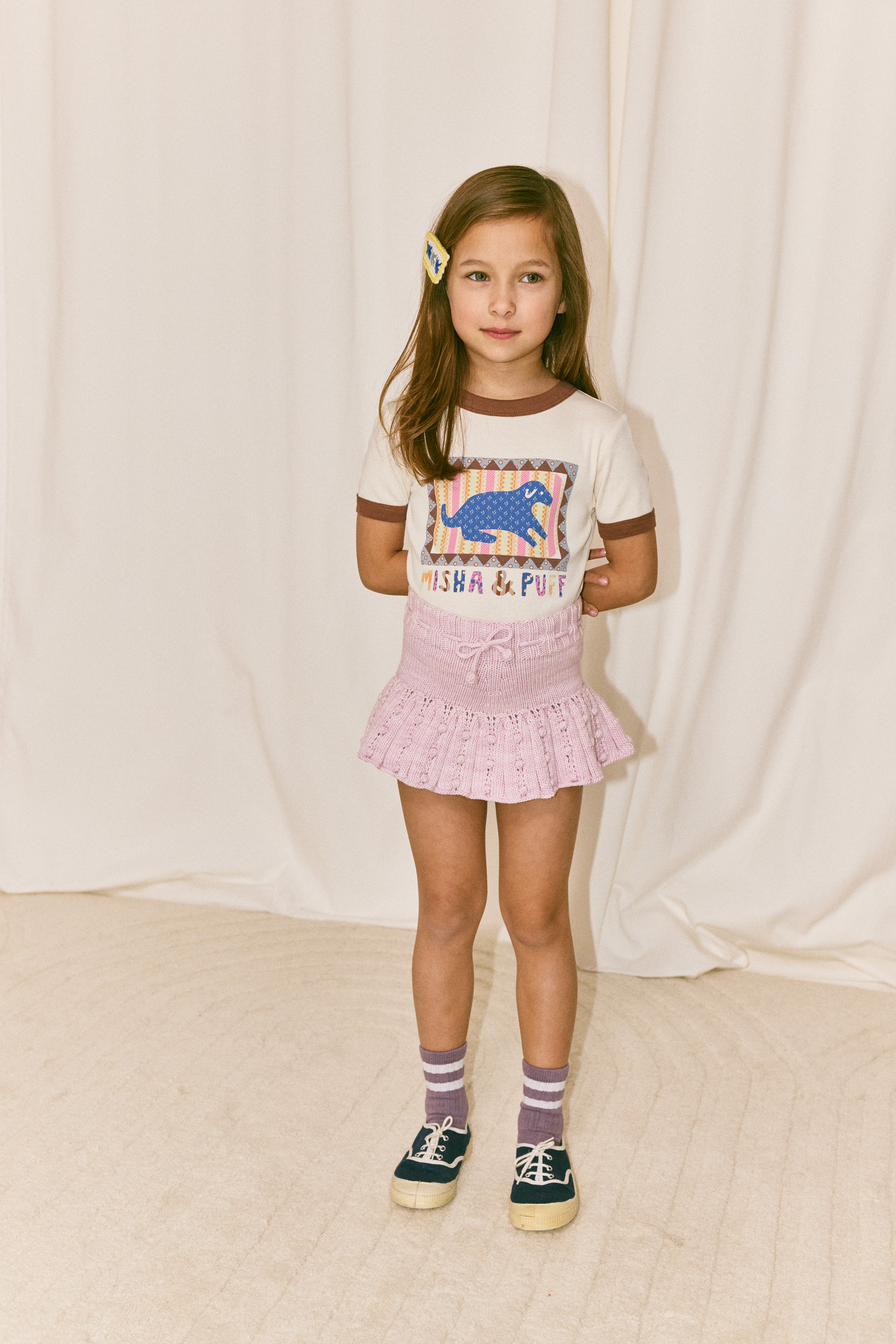 Misha & Puff DOG COLLAGE RIGER TEE MARZIPAN 26ss Drop1