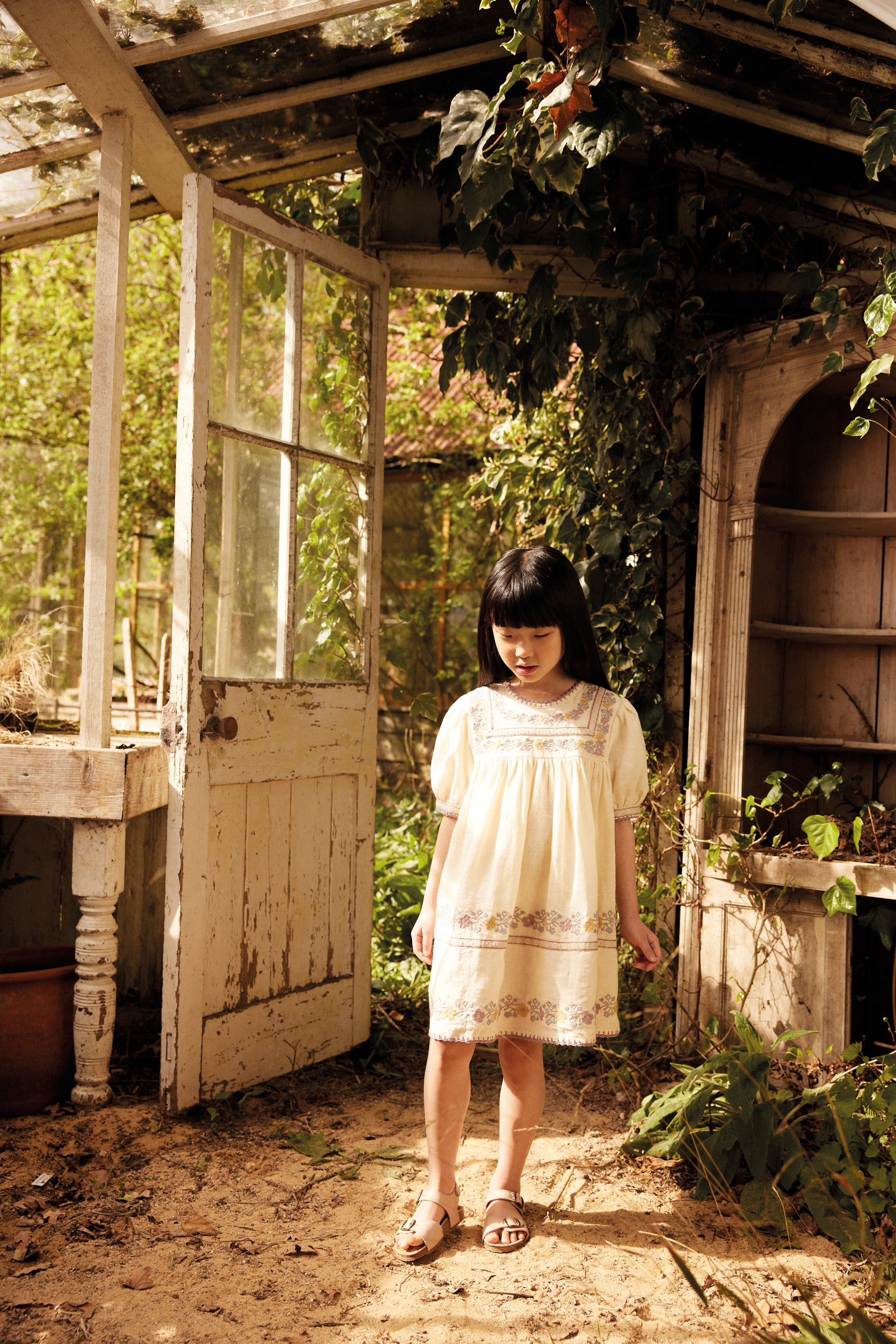 APOLINA PATSY RIBBONS DRESS CREAM