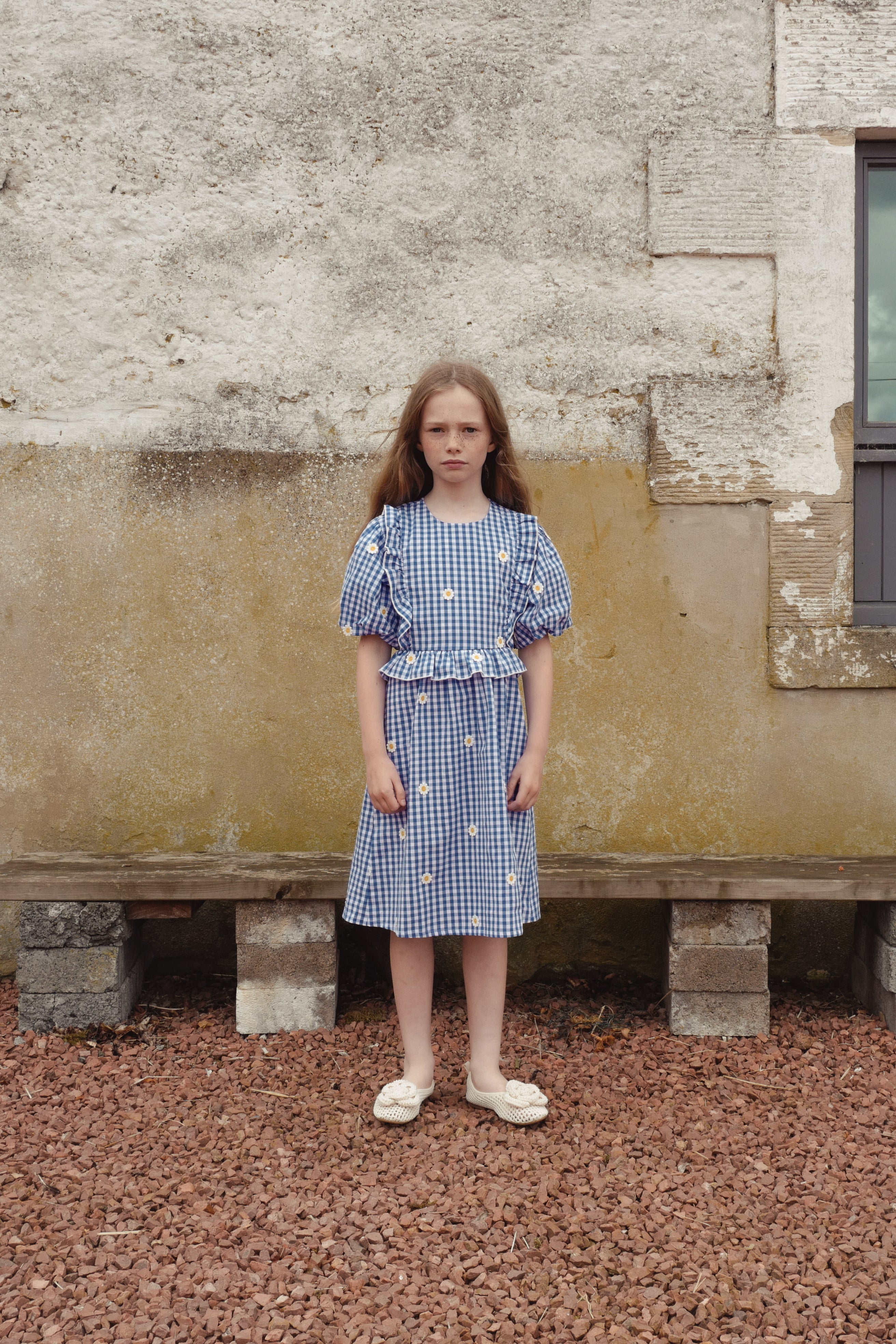 FISH & KIDS DAISY FLOWERS DRESS BLUE