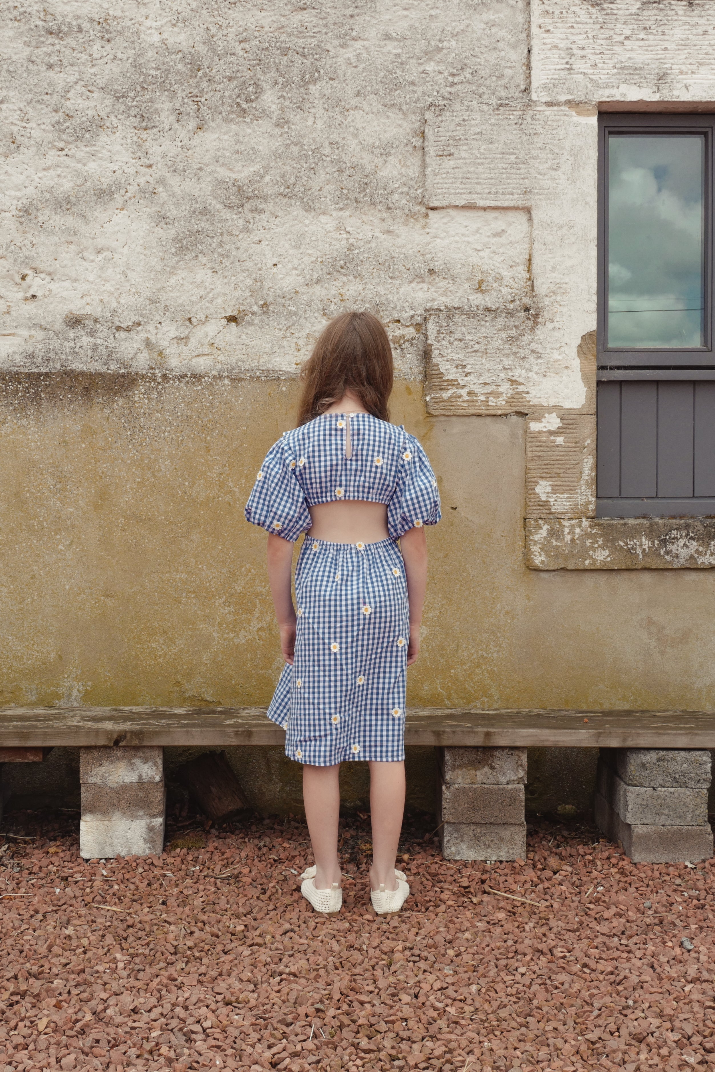 FISH & KIDS DAISY FLOWERS DRESS BLUE